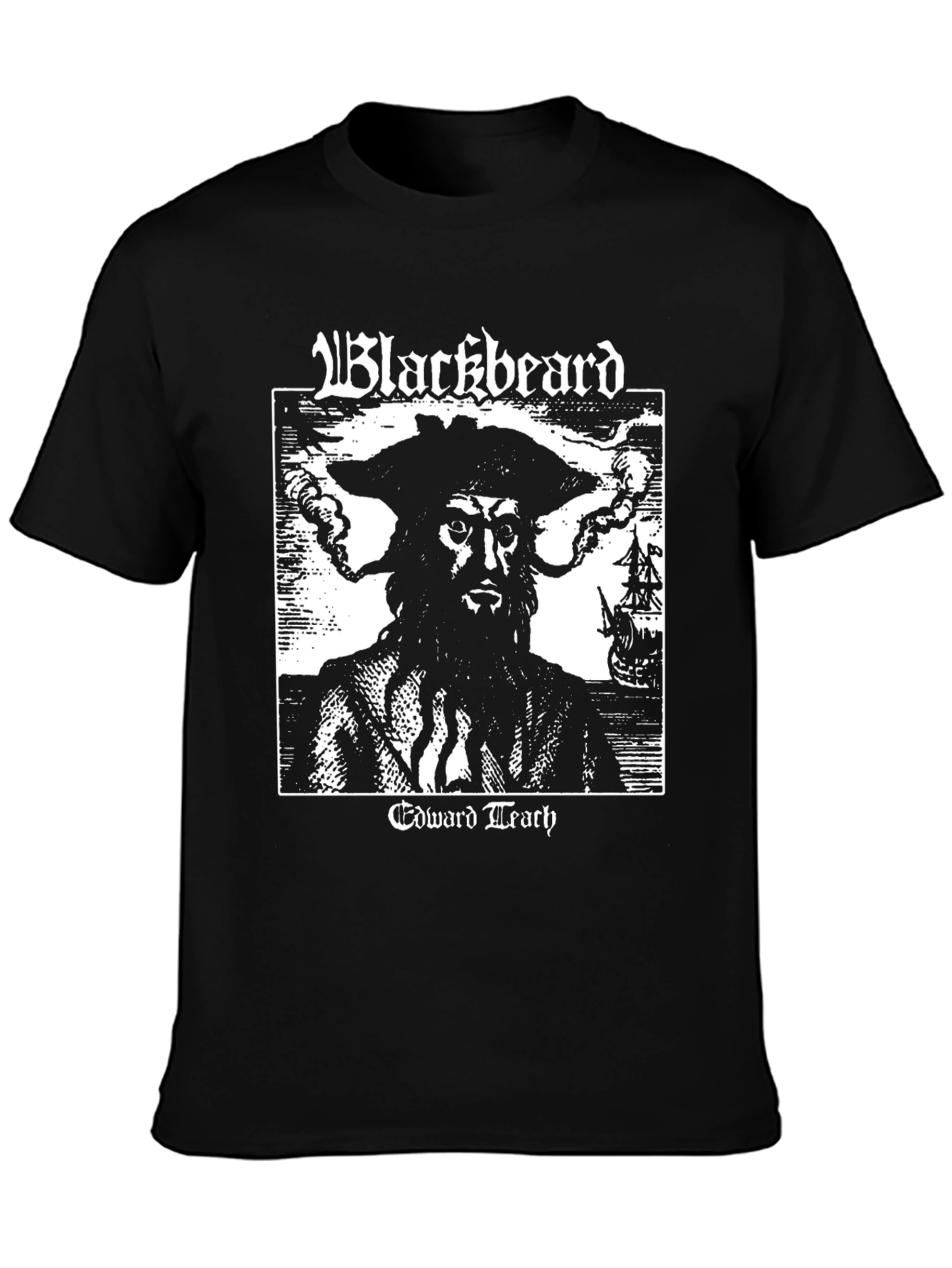 Blackbeard Edward Teach T-Shirt Pirate Graphic Tee