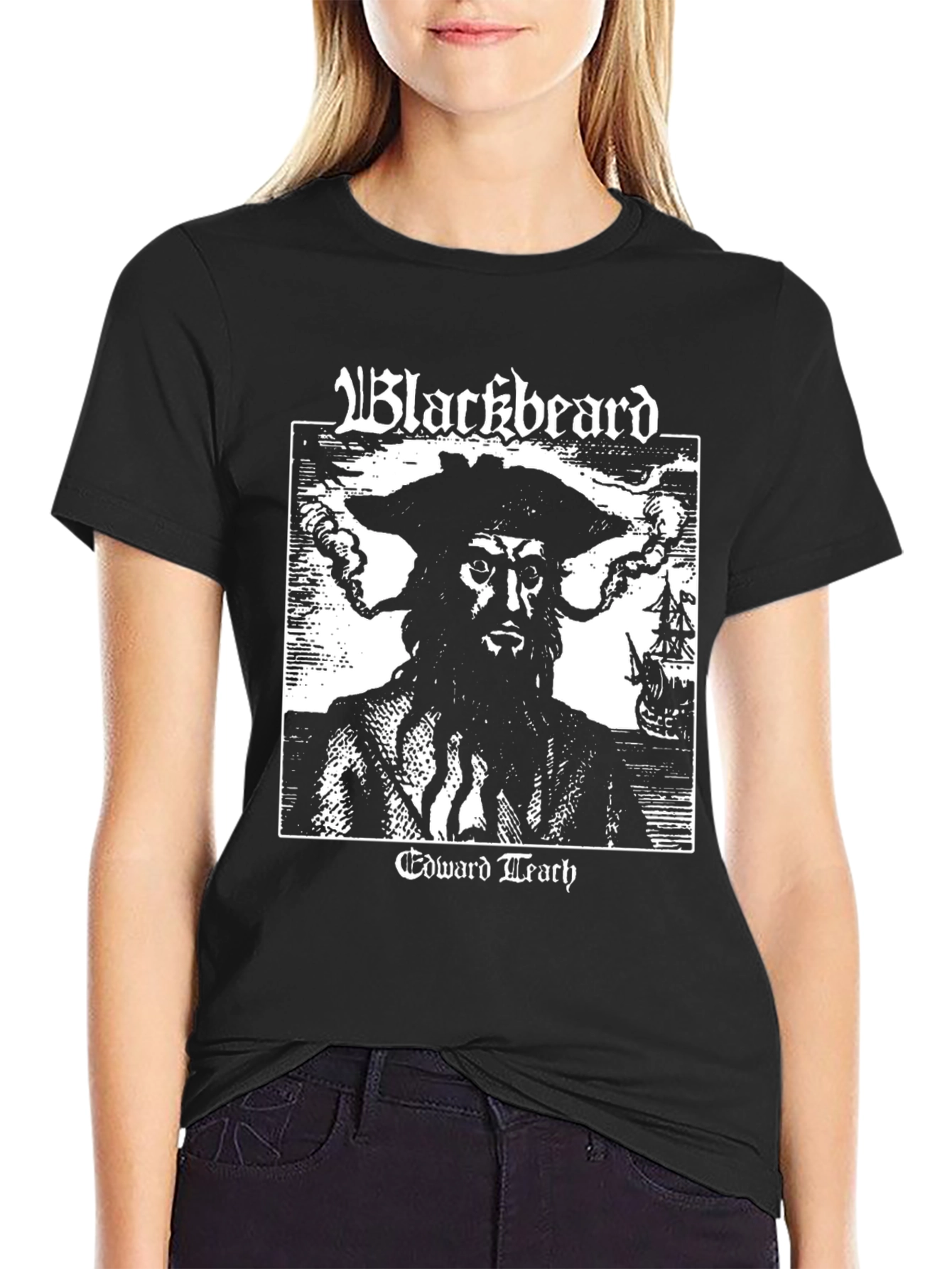 Blackbeard Edward Teach T-Shirt Pirate Graphic Tee