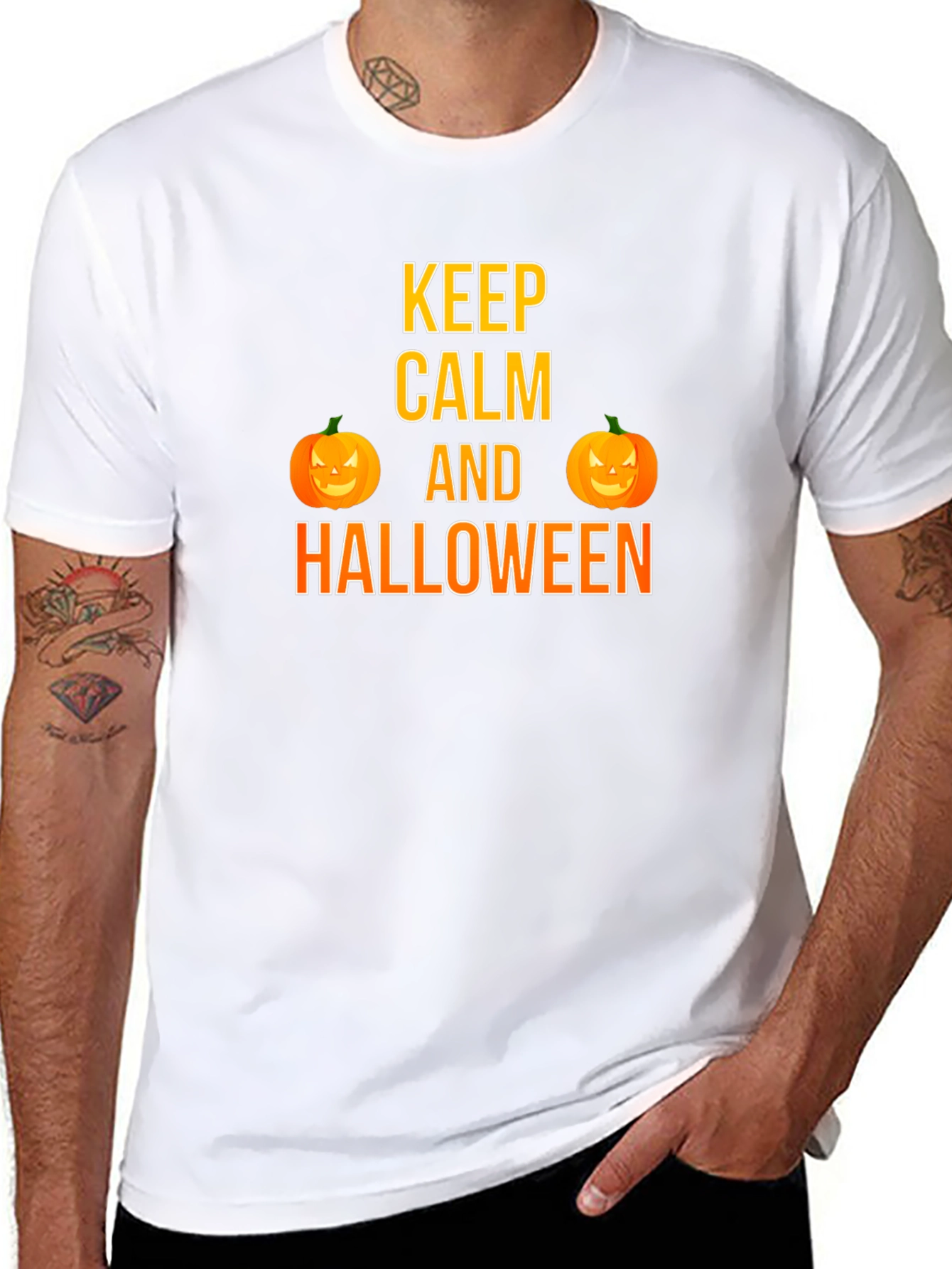 Keep Calm Halloween T-Shirt Pumpkin Graphic Tee