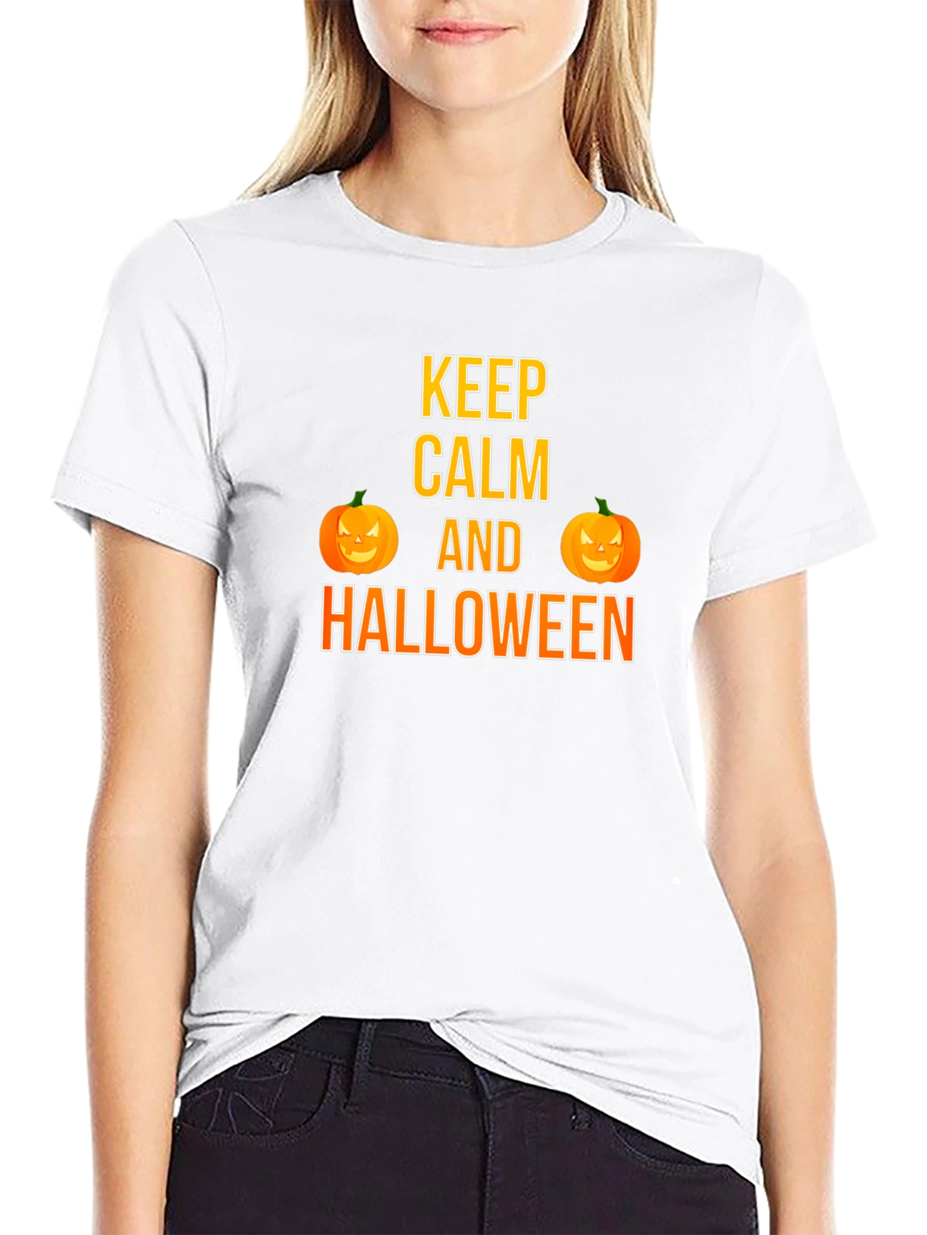 Keep Calm Halloween T-Shirt Pumpkin Graphic Tee