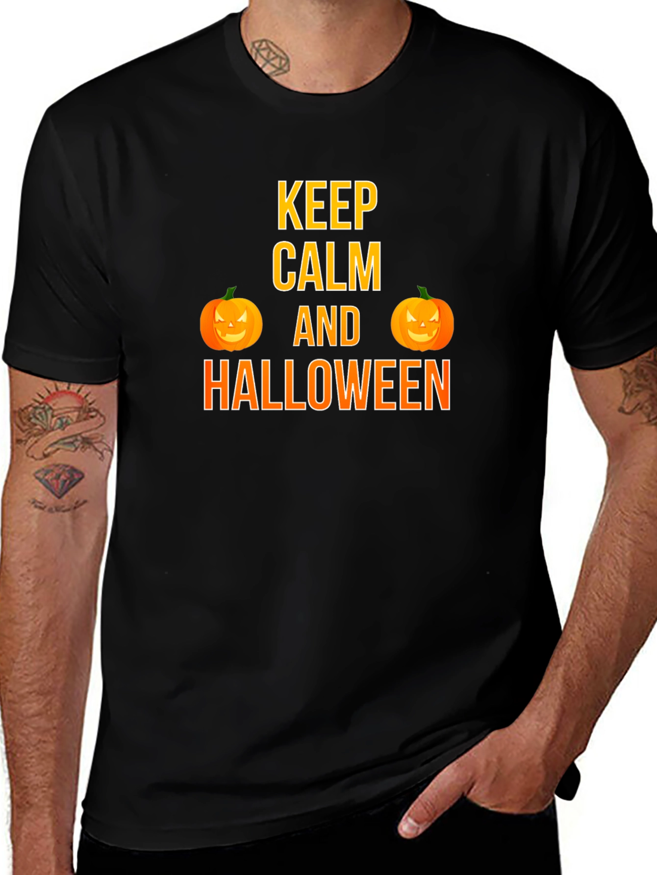 Keep Calm Halloween T-Shirt Pumpkin Graphic Tee