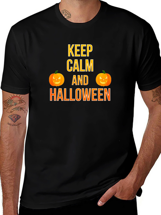 Keep Calm Halloween T-Shirt Pumpkin Graphic Tee