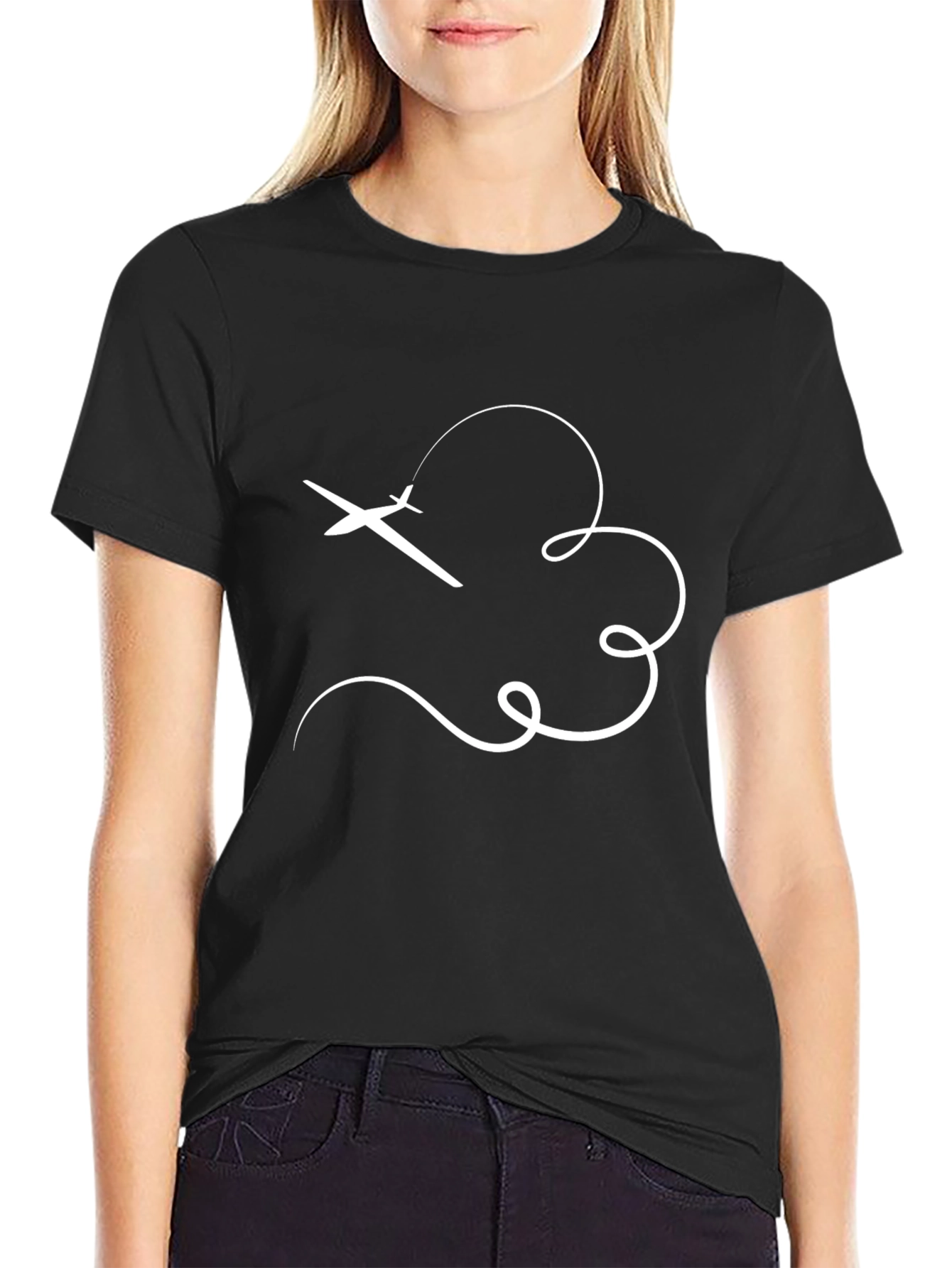 Airplane Trail Tee - Stylish Graphic T-Shirt