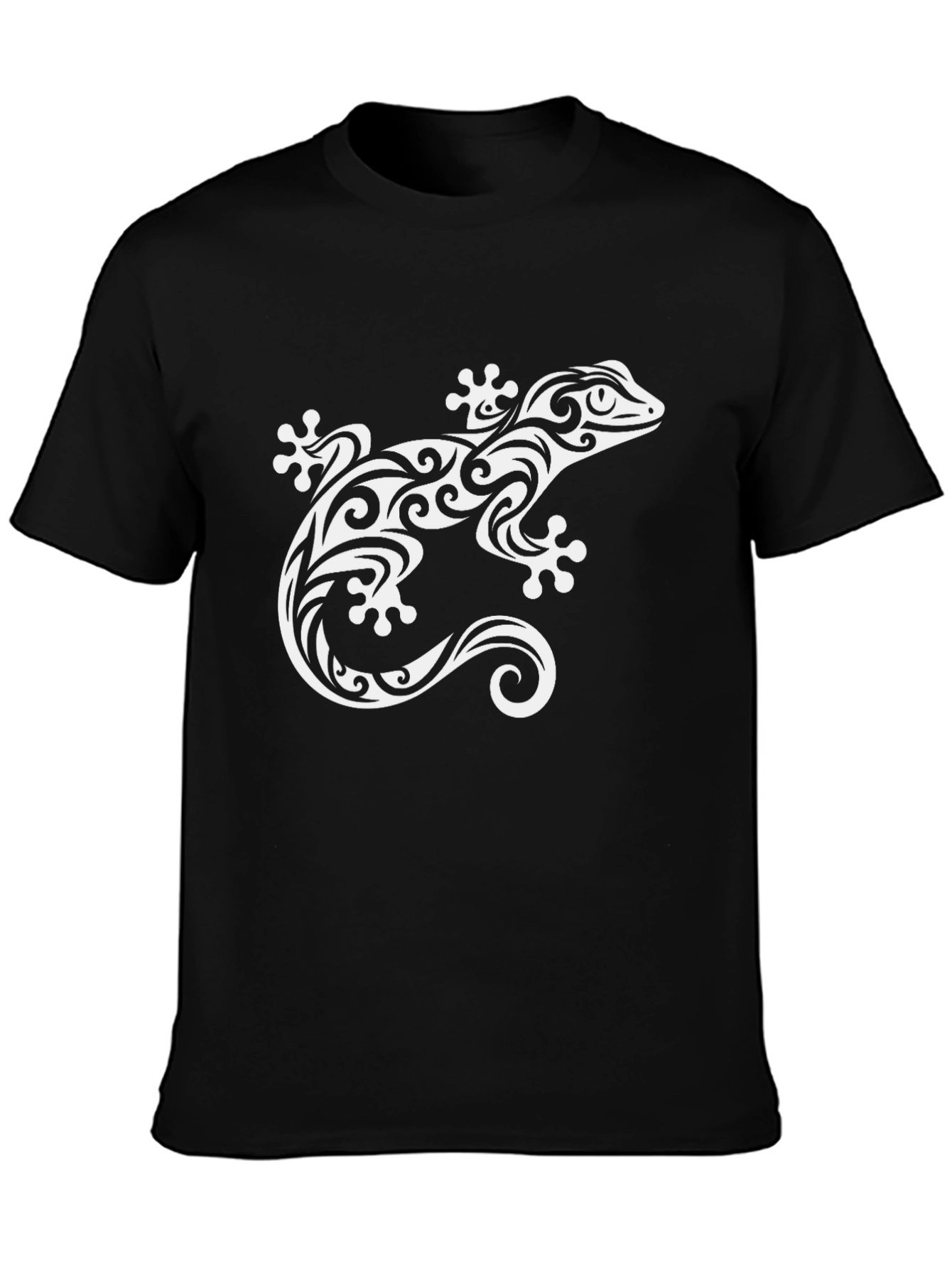 Tribal Gecko Black T-Shirt
