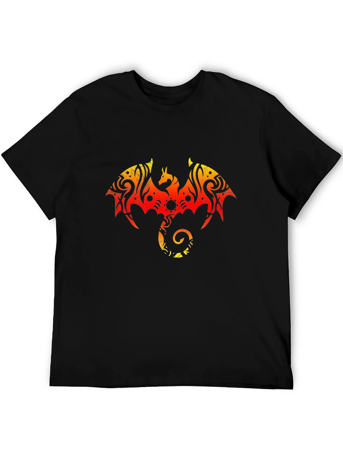 Fiery Dragon Graphic Tee - Black