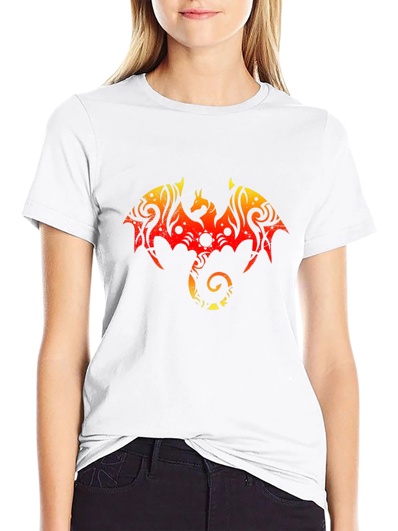 Fiery Dragon Graphic Tee - Black