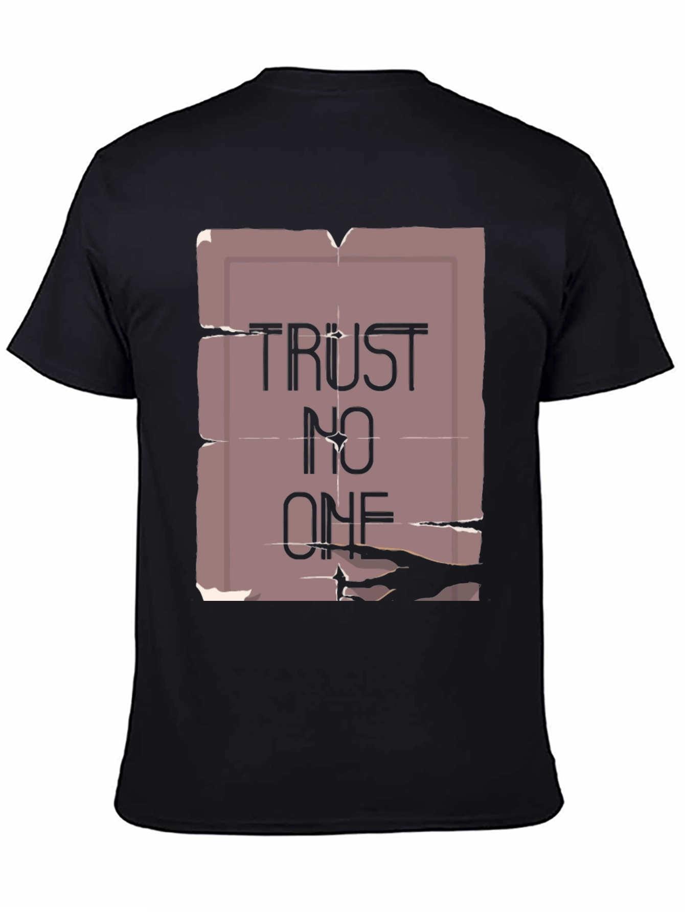 Trust No One Graphic Tee - Black Cotton Blend