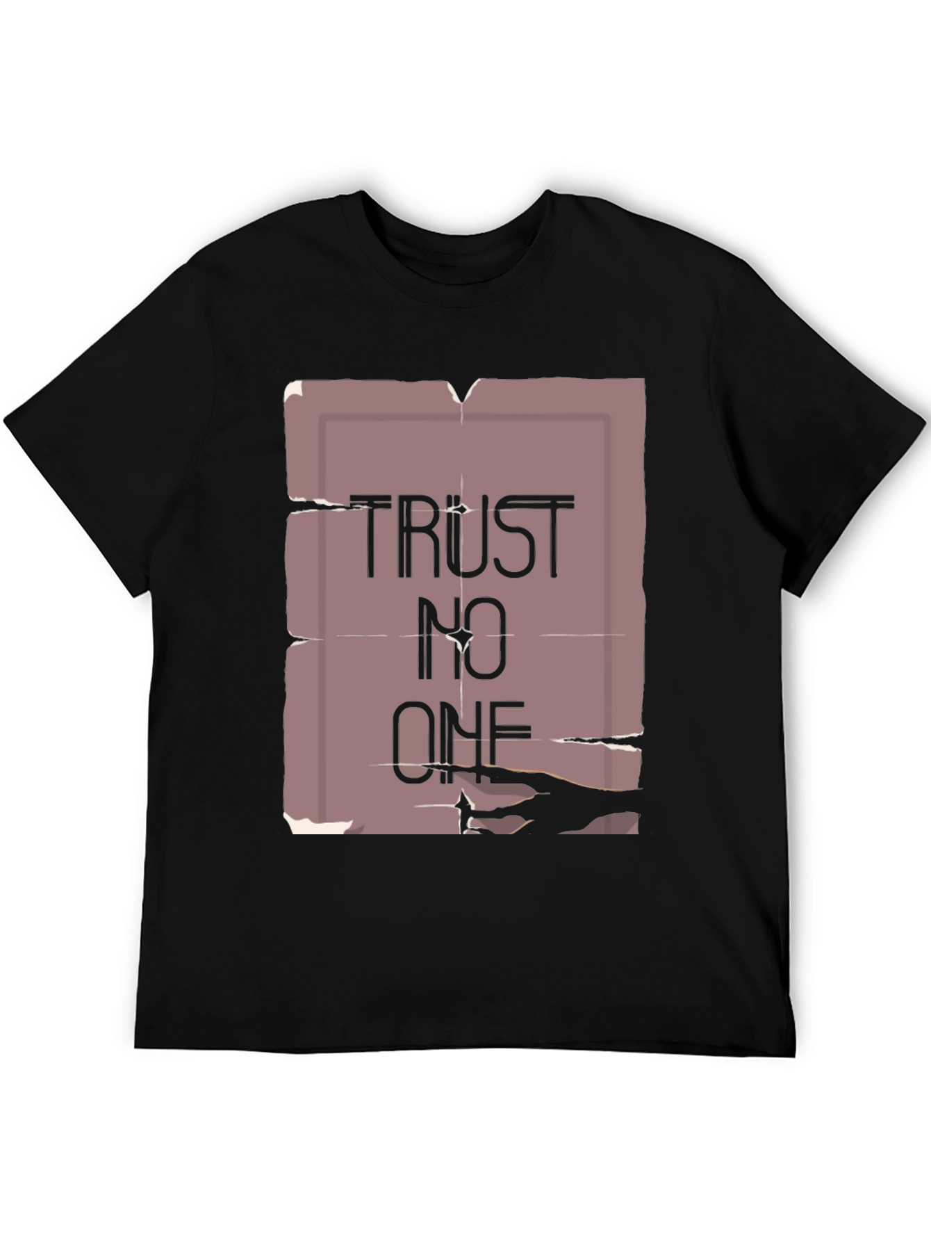 Trust No One Graphic Tee - Black Cotton Blend