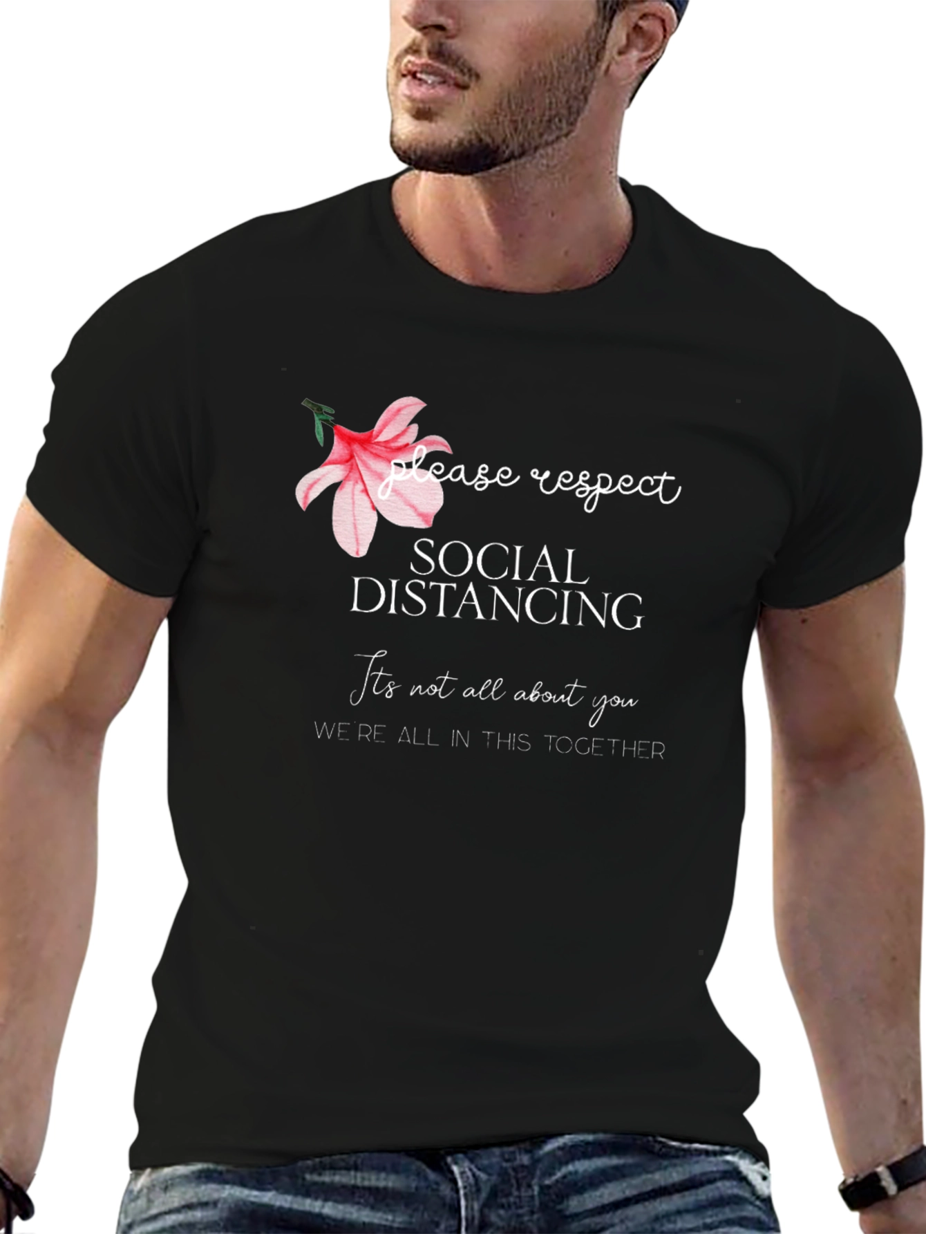 Social Distancing Graphic Print T-Shirt
