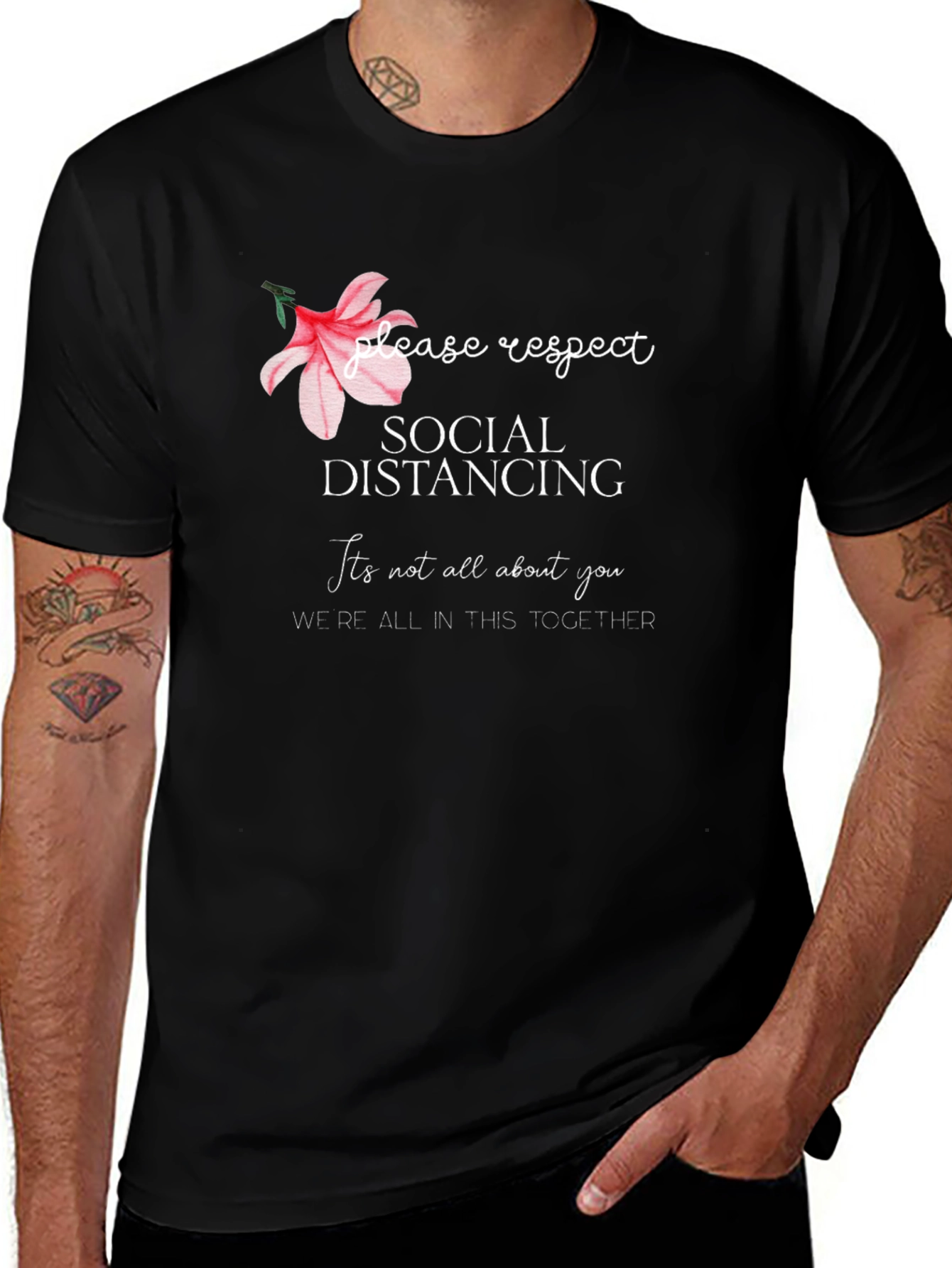 Social Distancing Graphic Print T-Shirt