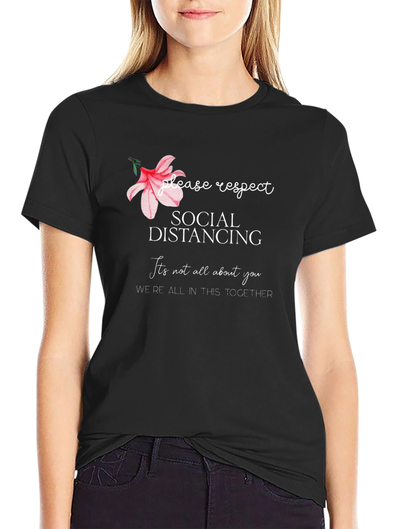 Social Distancing Graphic Print T-Shirt