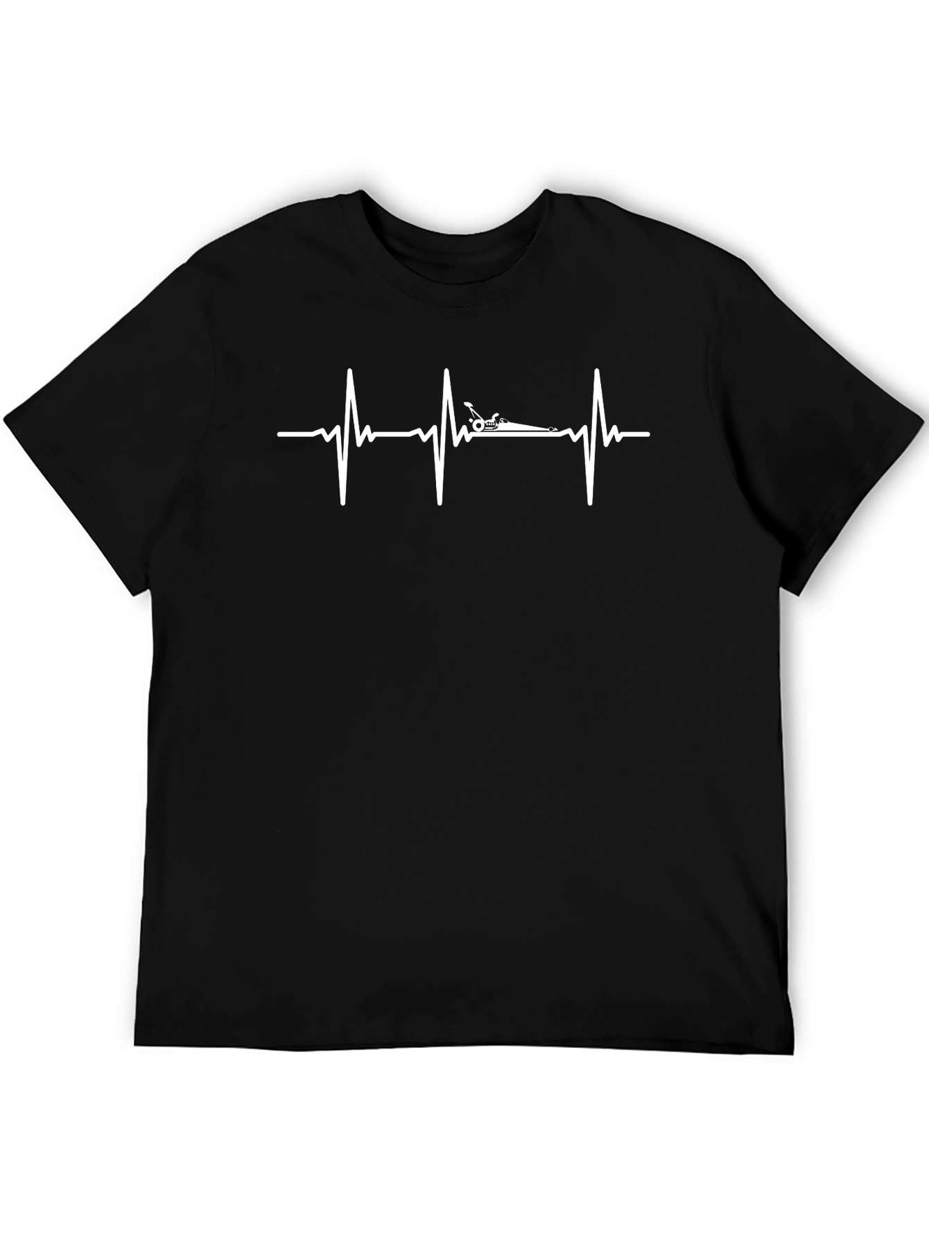 Heartbeat Lawn Mower T-Shirt - Black