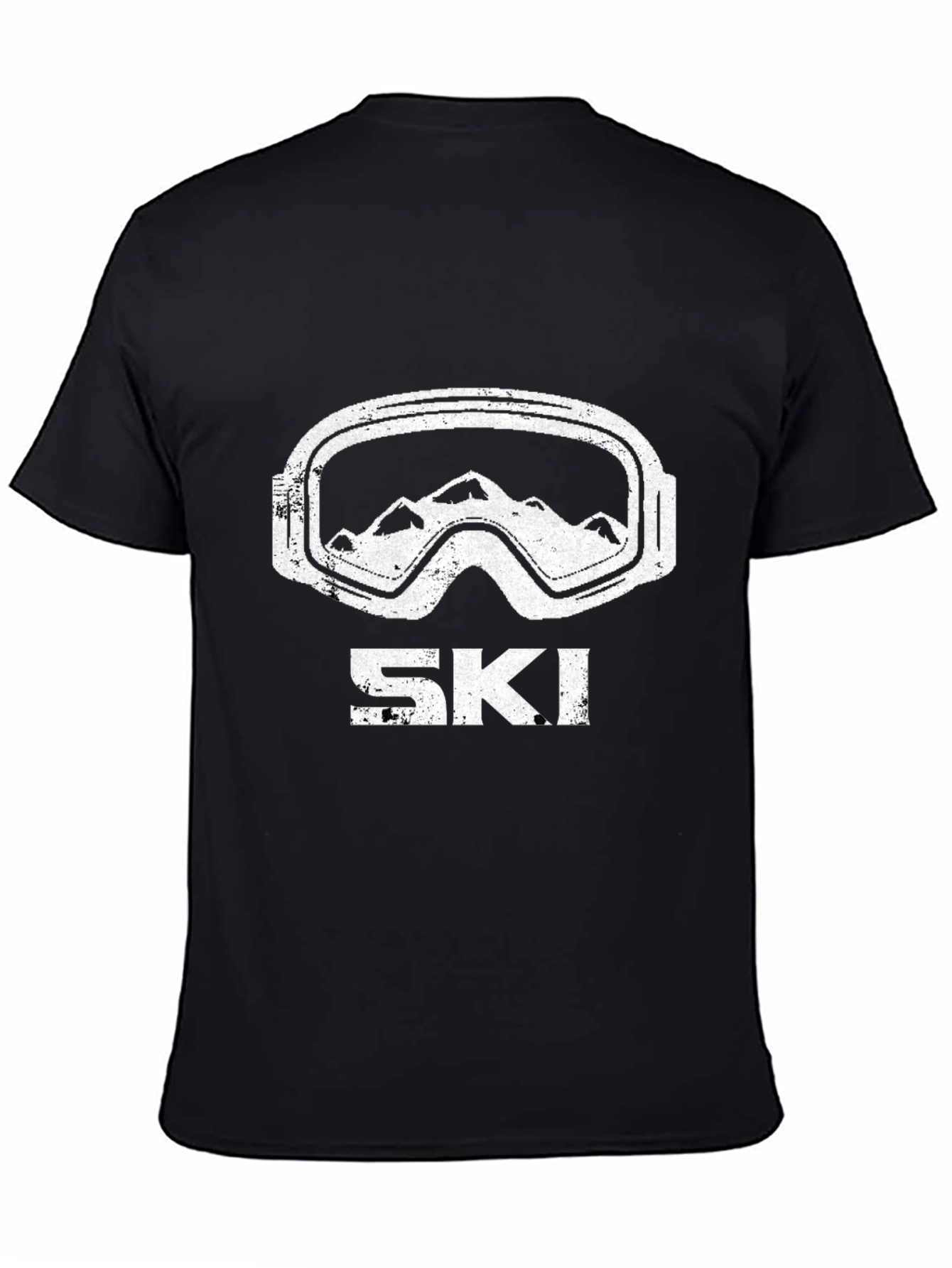 Mens Black Ski Goggles Graphic T-Shirt