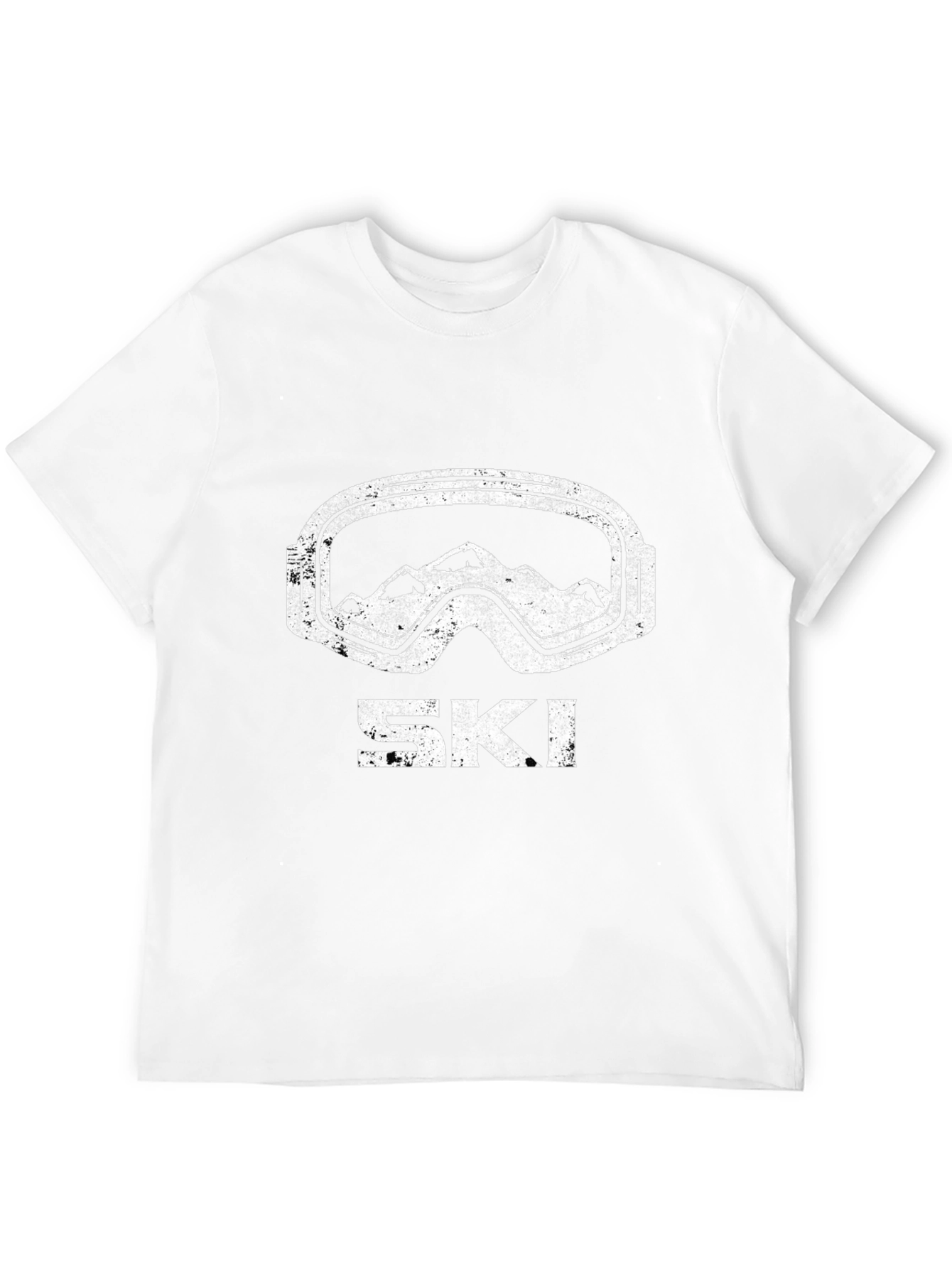 Mens Black Ski Goggles Graphic T-Shirt