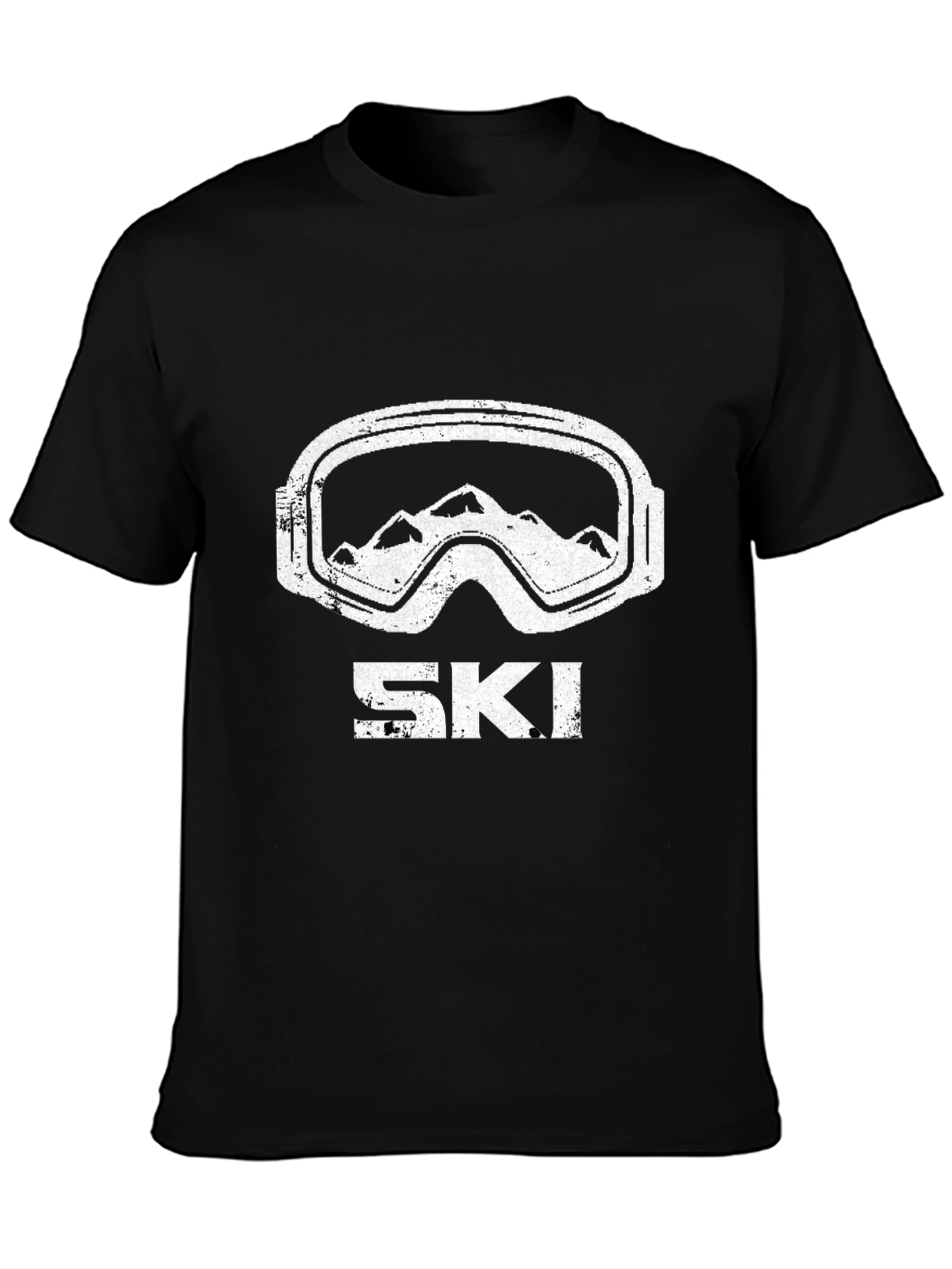 Mens Black Ski Goggles Graphic T-Shirt