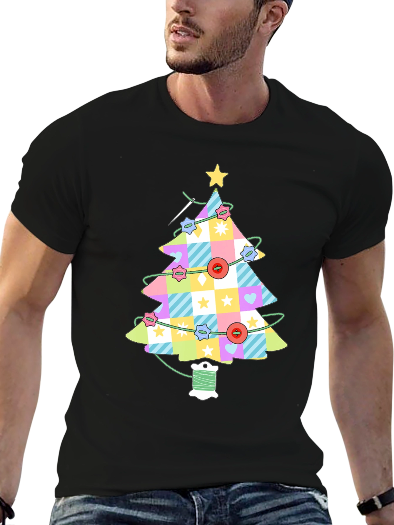 Sewing Christmas Tree T-Shirt - Holiday Apparel