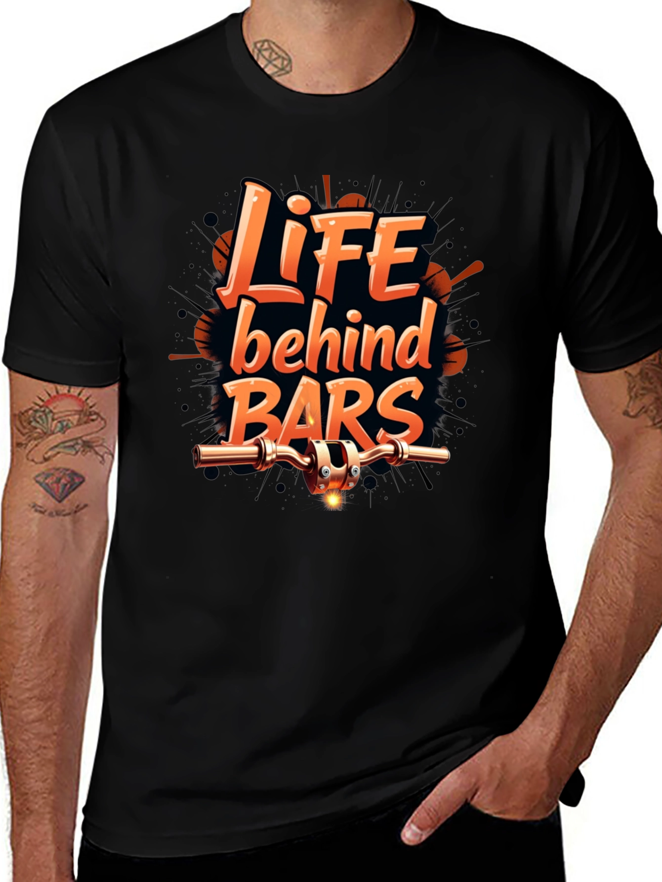 Life Behind Bars Graphic Tee - Biker T-Shirt