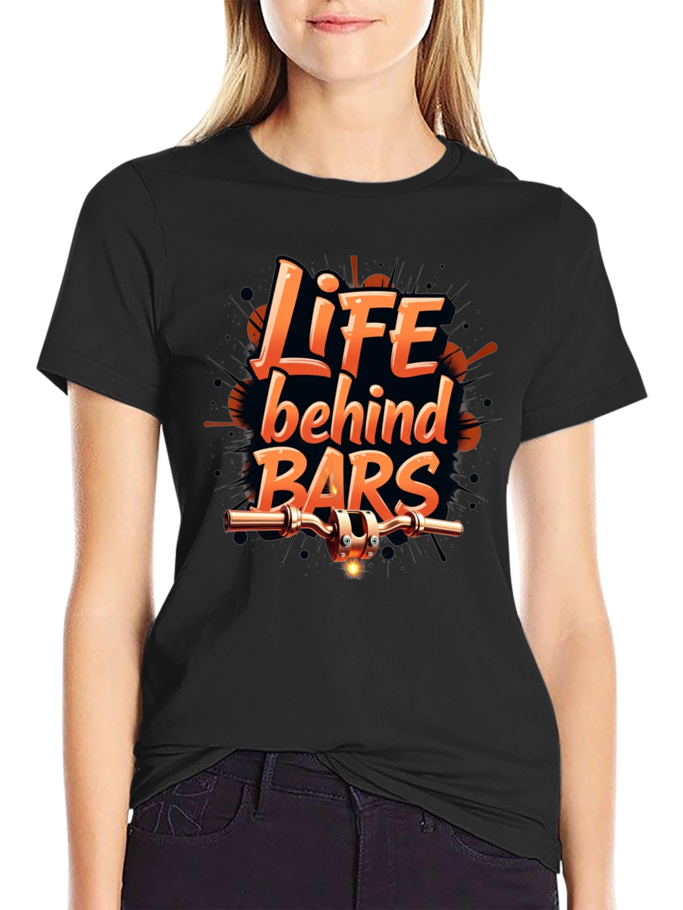 Life Behind Bars Graphic Tee - Biker T-Shirt