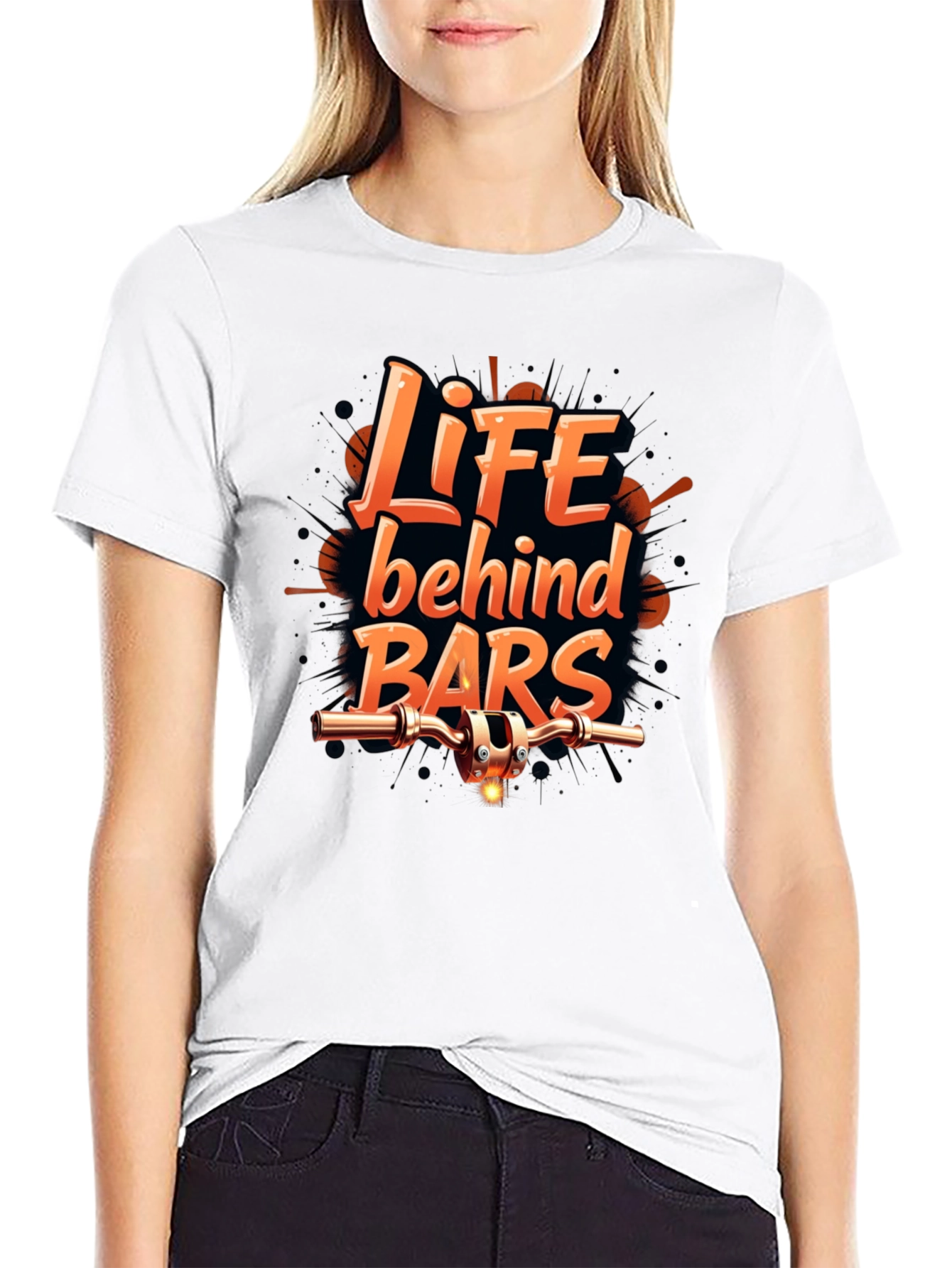 Life Behind Bars Graphic Tee - Biker T-Shirt