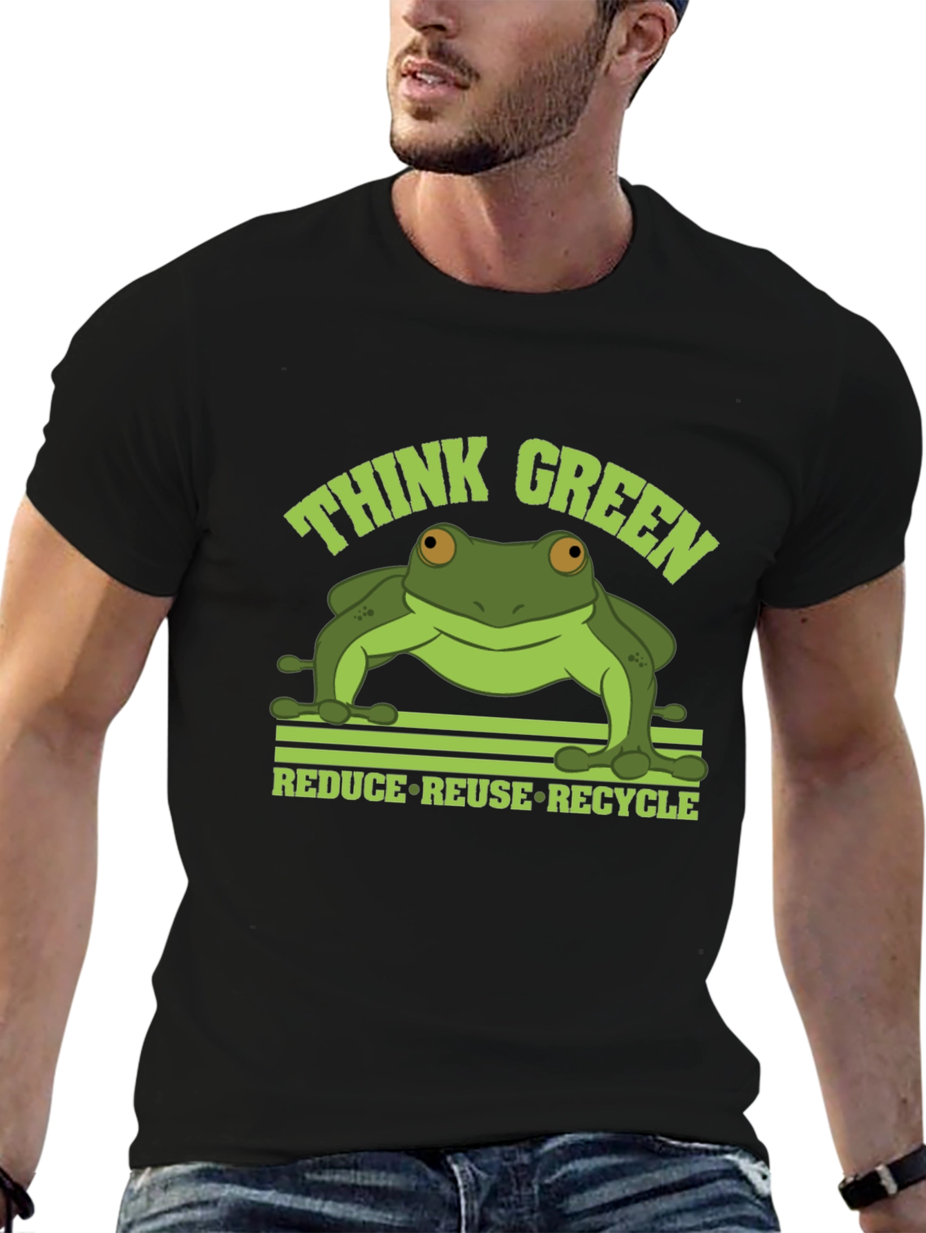 Think Green Frog Graphic T-Shirt