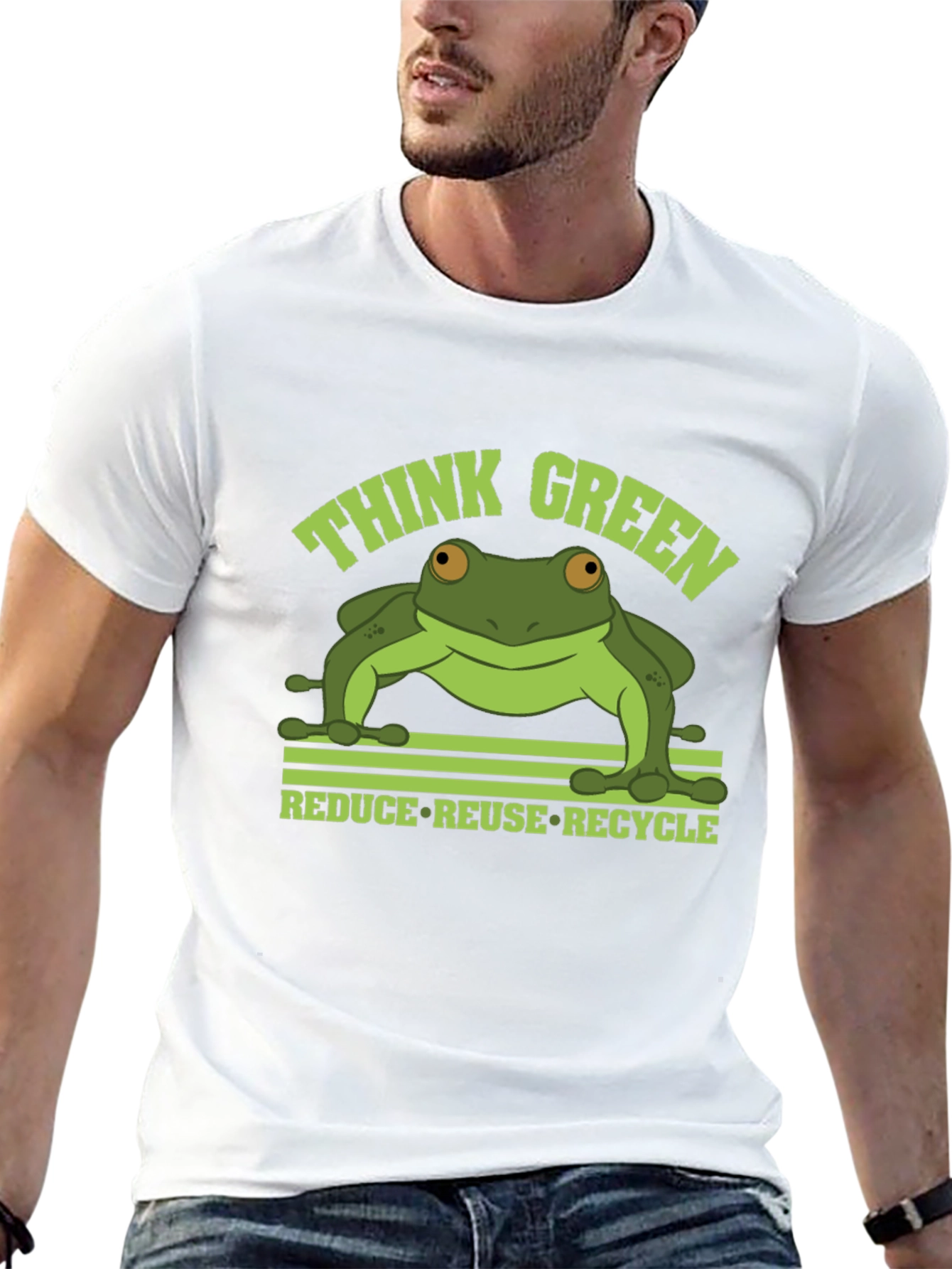 Think Green Frog Graphic T-Shirt