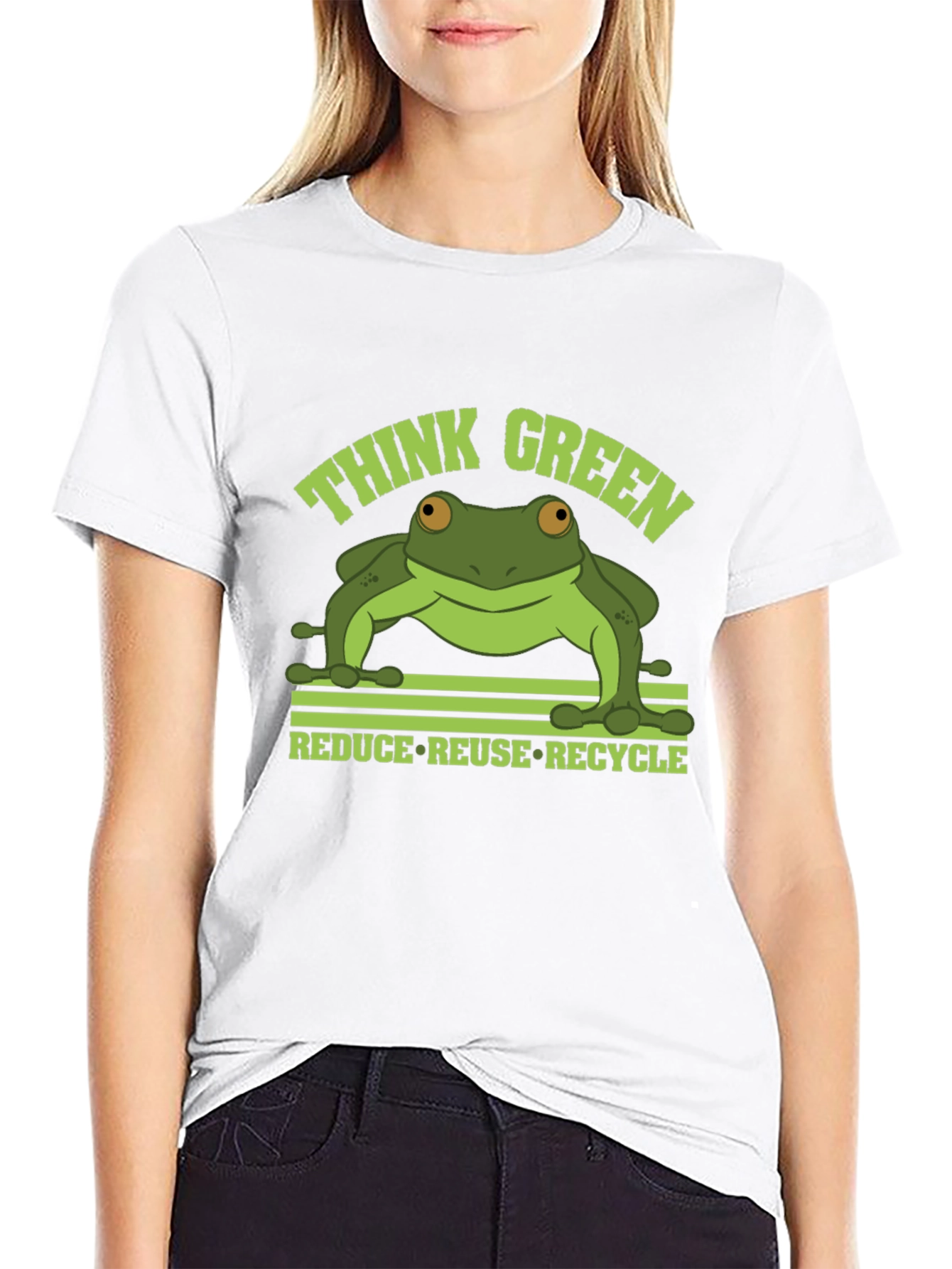 Think Green Frog Graphic T-Shirt