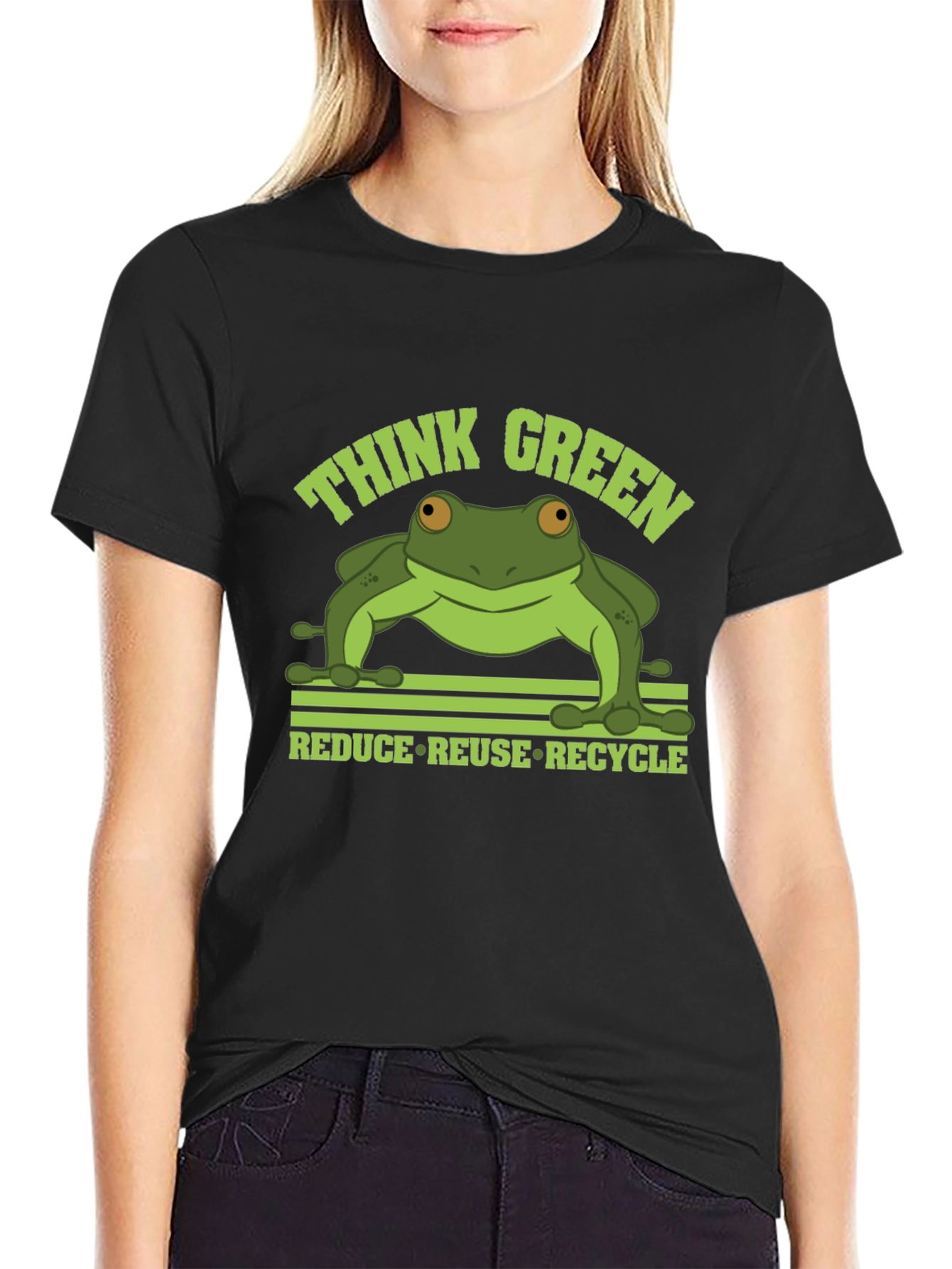 Think Green Frog Graphic T-Shirt