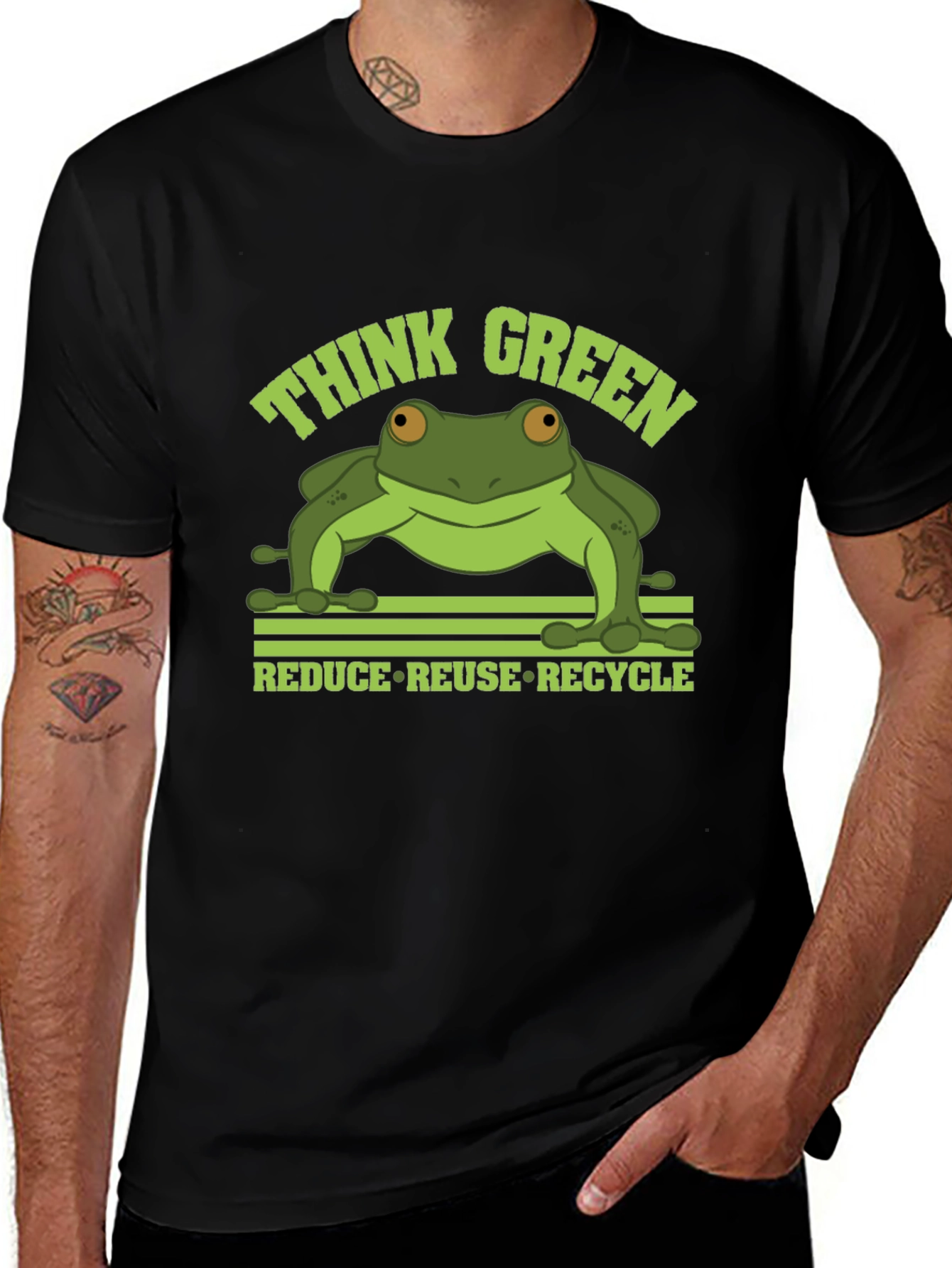 Think Green Frog Graphic T-Shirt