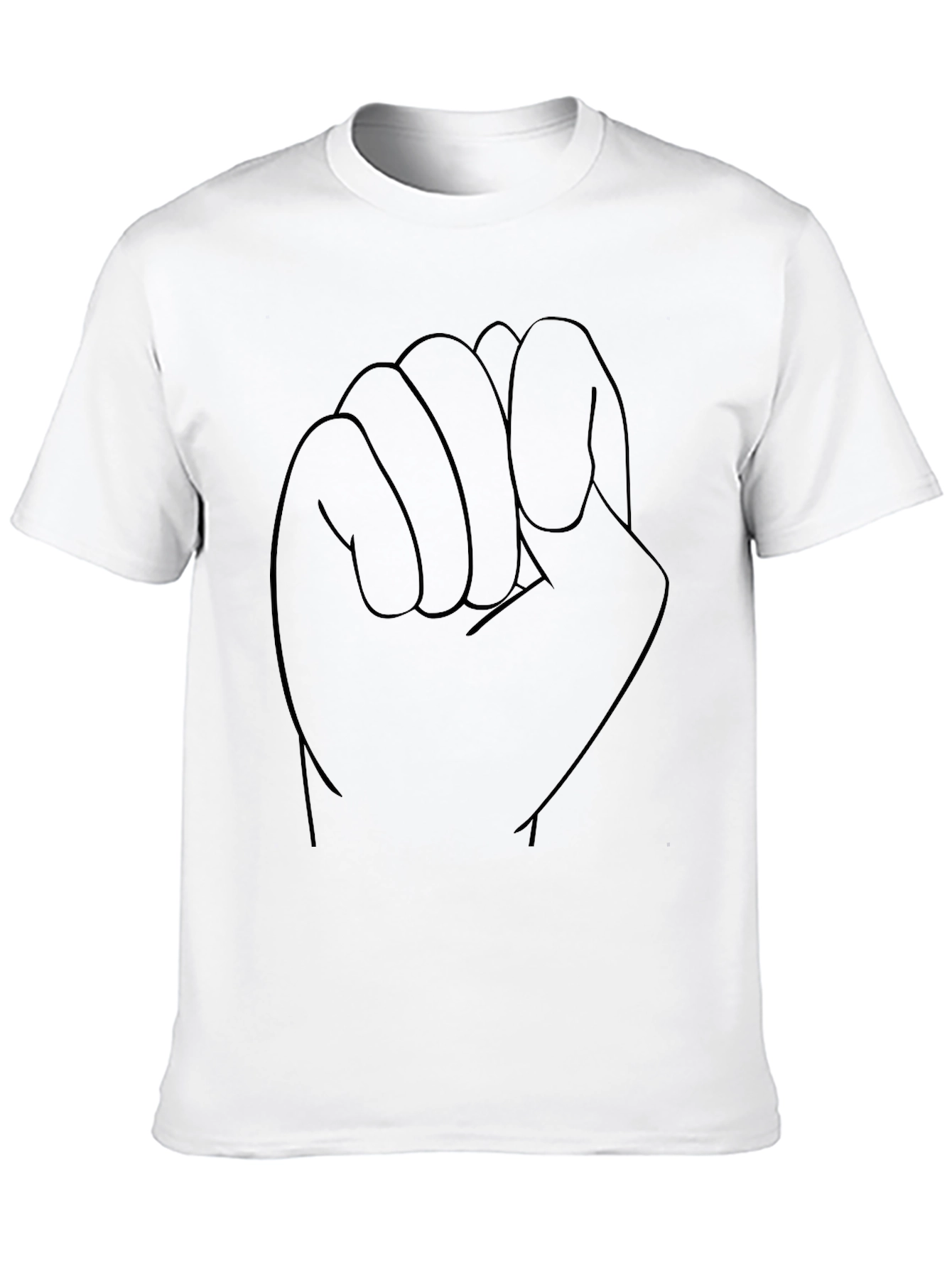 Fist Outline Graphic Black Tee - Modern Style
