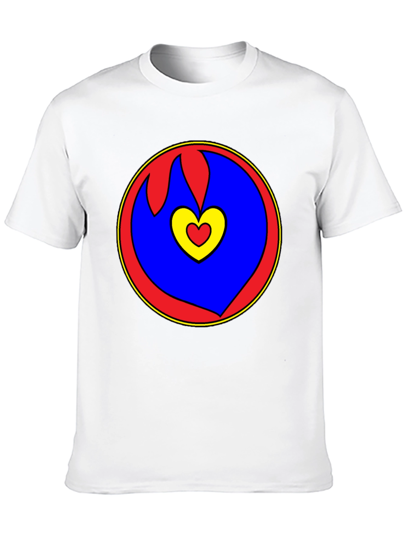 Heart Circle Graphic Tee - Black Casual Shirt