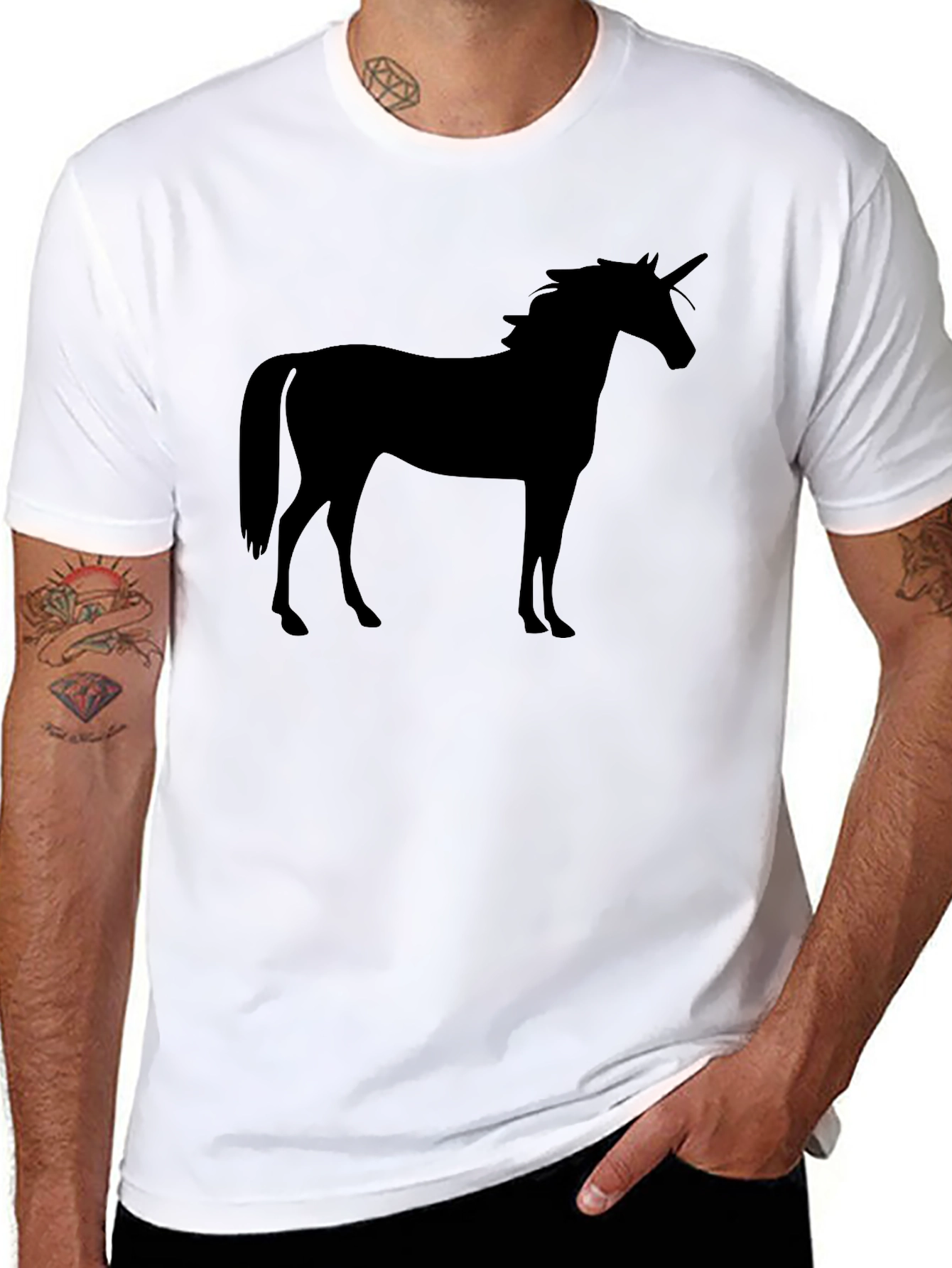 Unicorn Silhouette Black T-Shirt