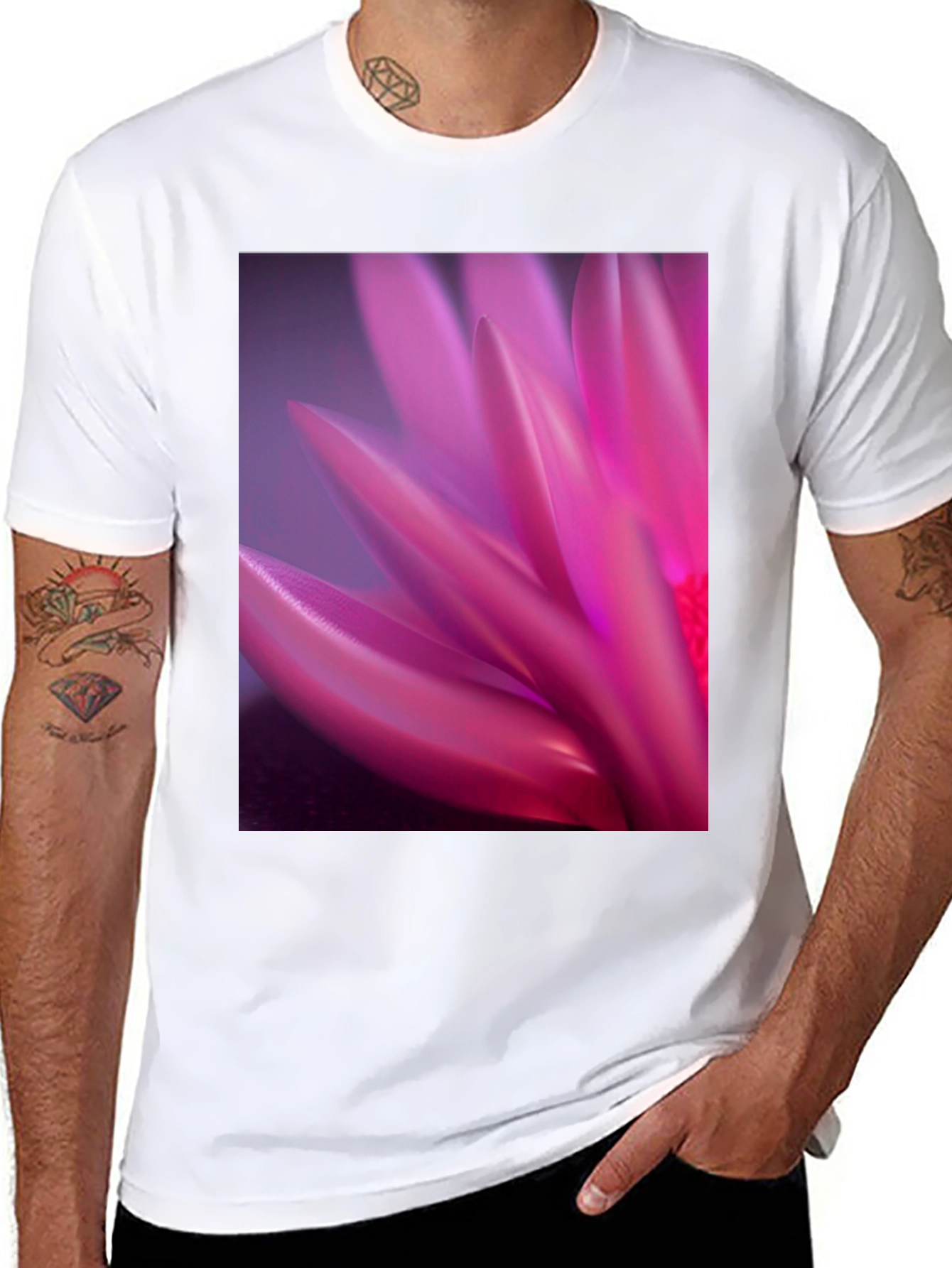 Floral Petal T-Shirt - Black