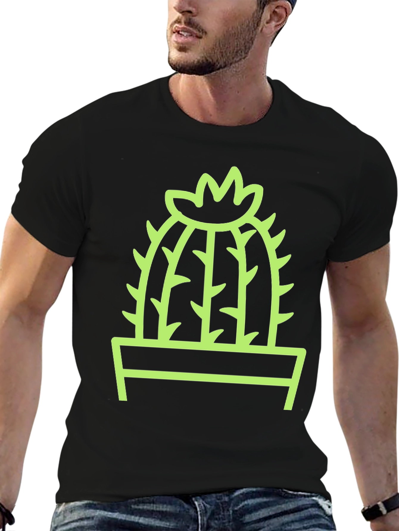 Cactus Graphic Tee - Modern Plant Lover Style