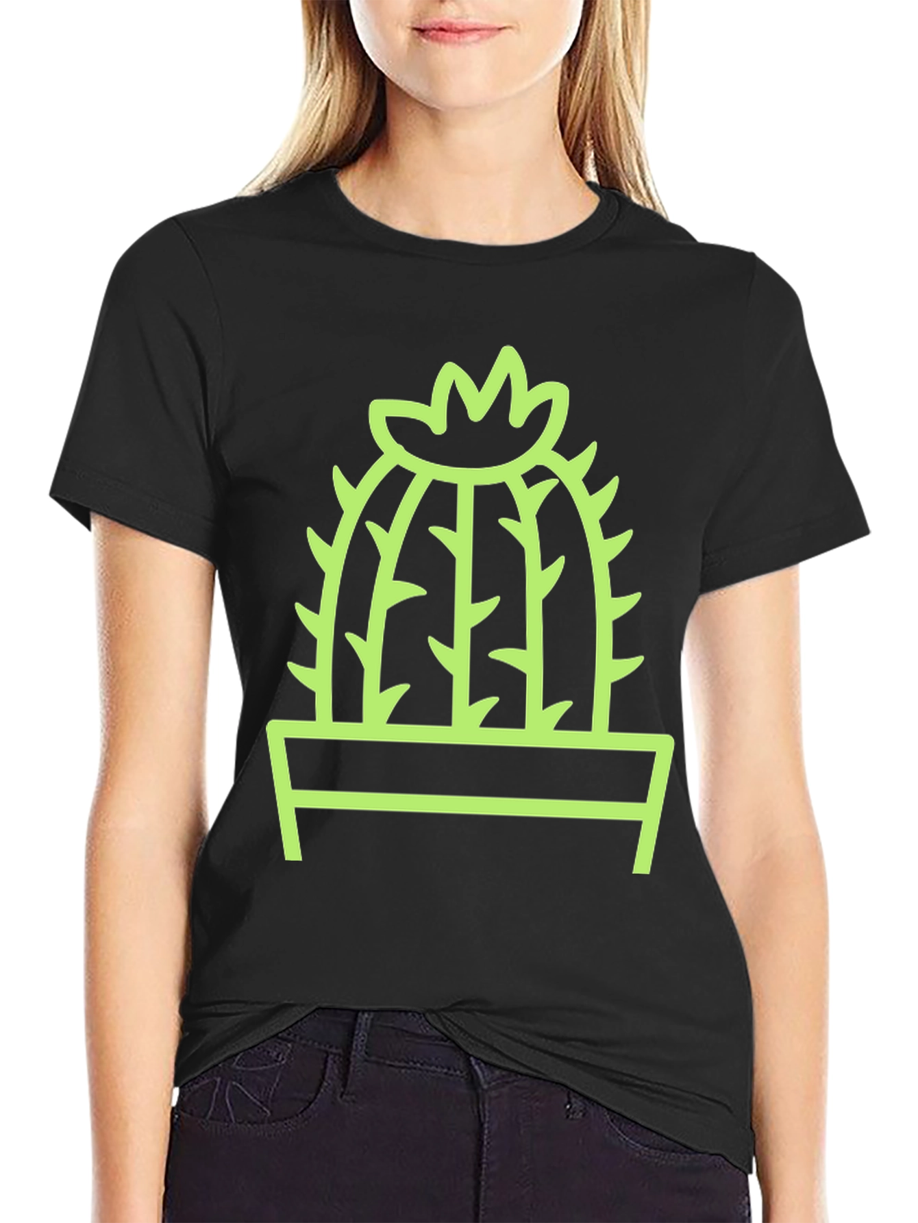 Cactus Graphic Tee - Modern Plant Lover Style