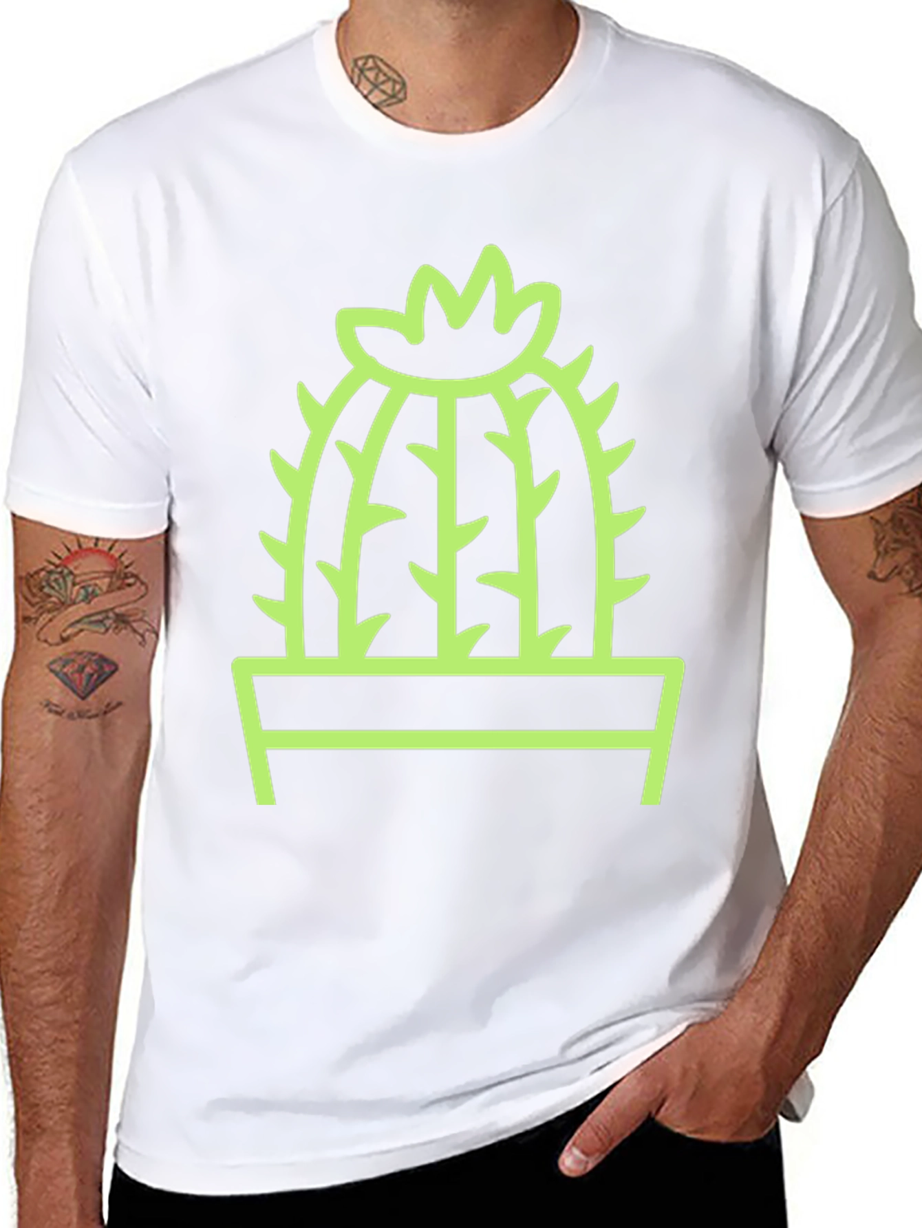 Cactus Graphic Tee - Modern Plant Lover Style