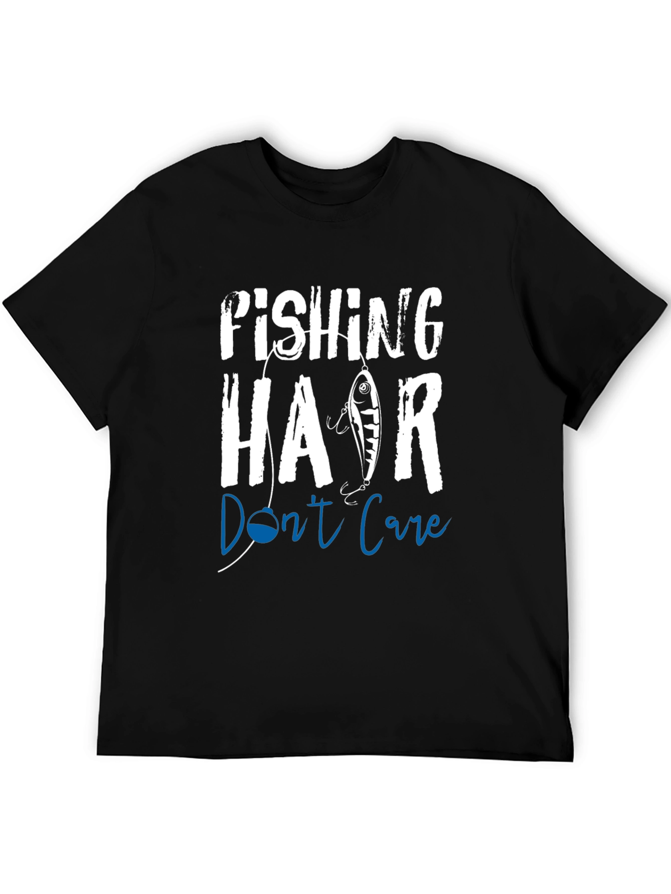 Fishing Hair Dont Care Graphic T-Shirt
