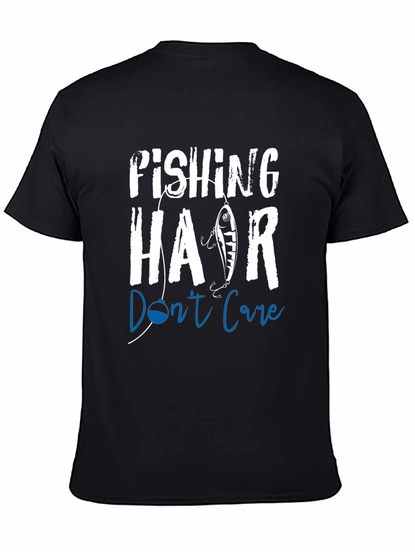 Fishing Hair Dont Care Graphic T-Shirt