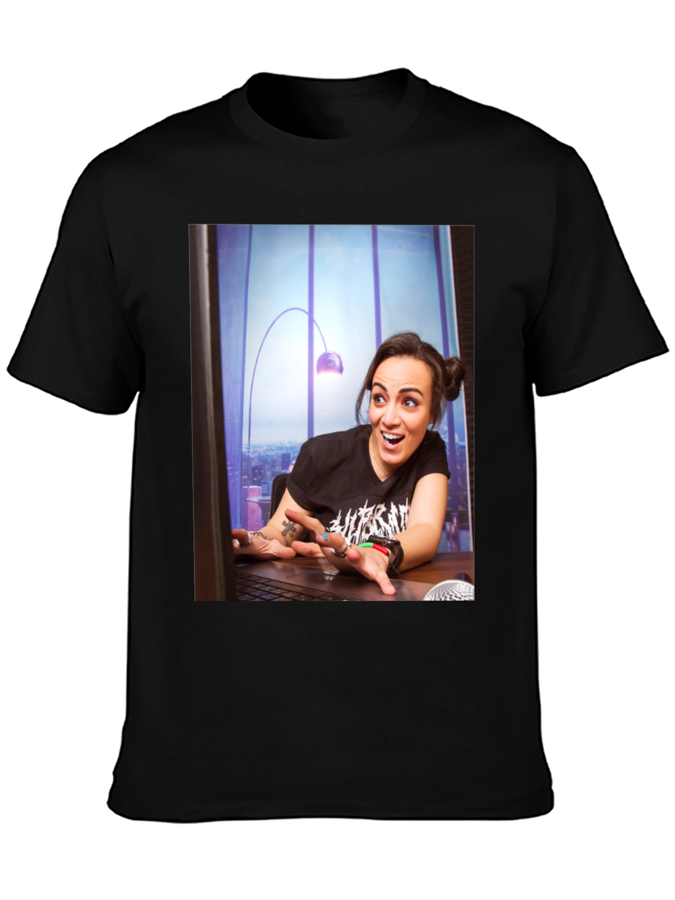 Statement Tee with Edgy Graphic Print