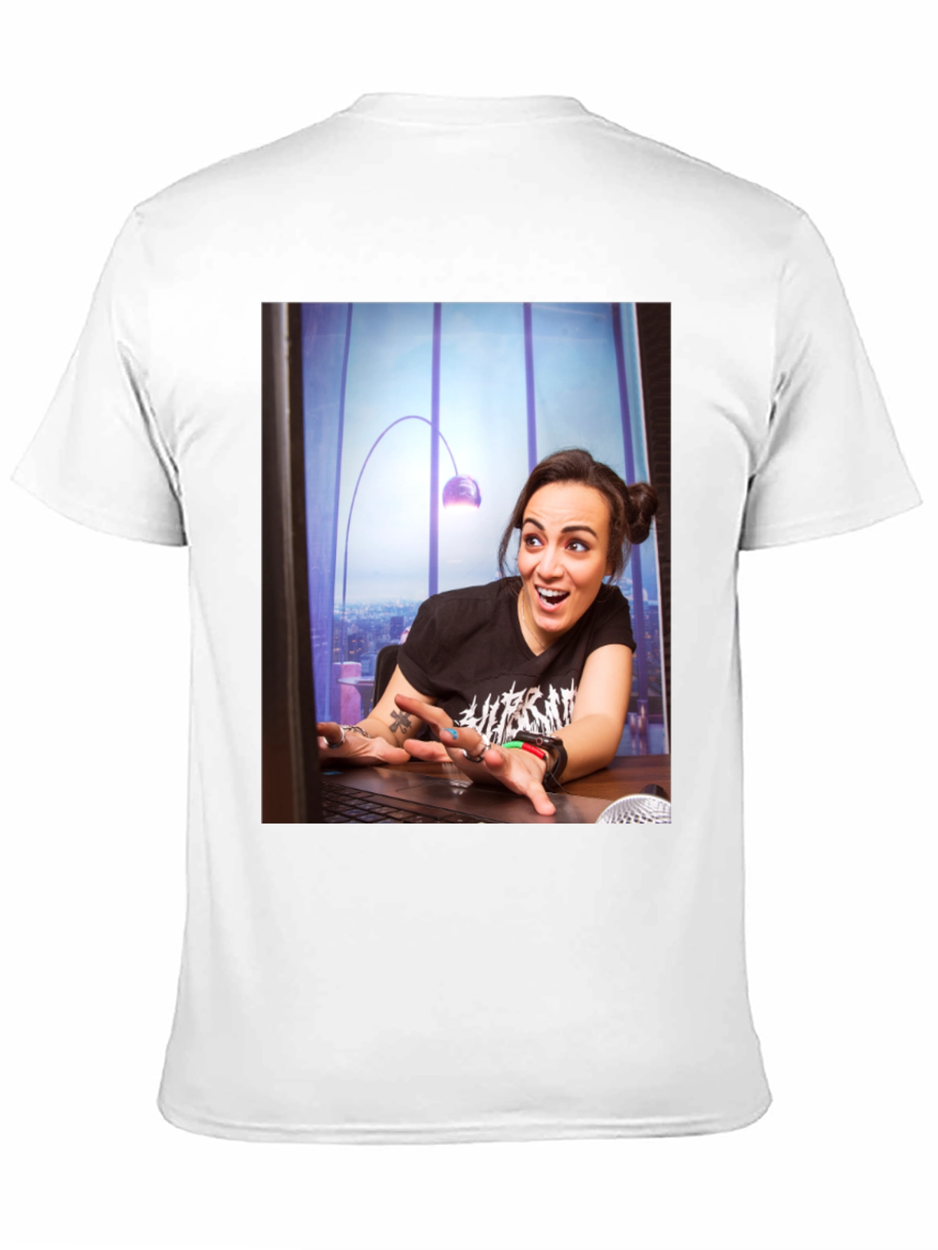 Statement Tee with Edgy Graphic Print