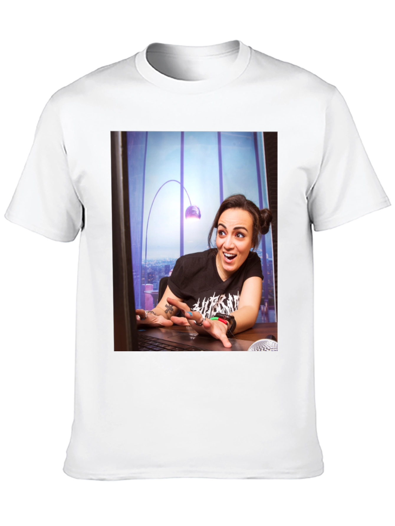 Statement Tee with Edgy Graphic Print