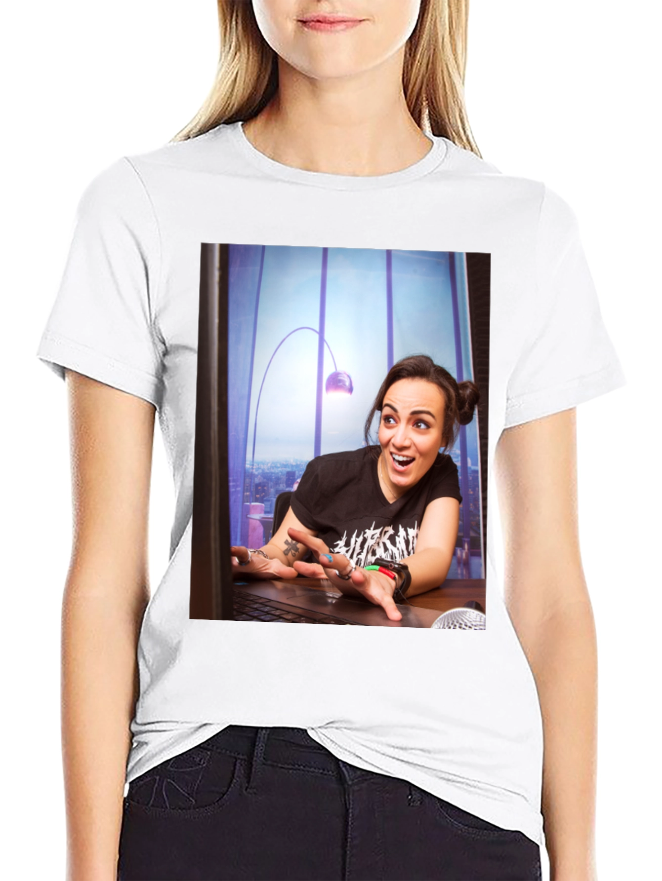 Statement Tee with Edgy Graphic Print