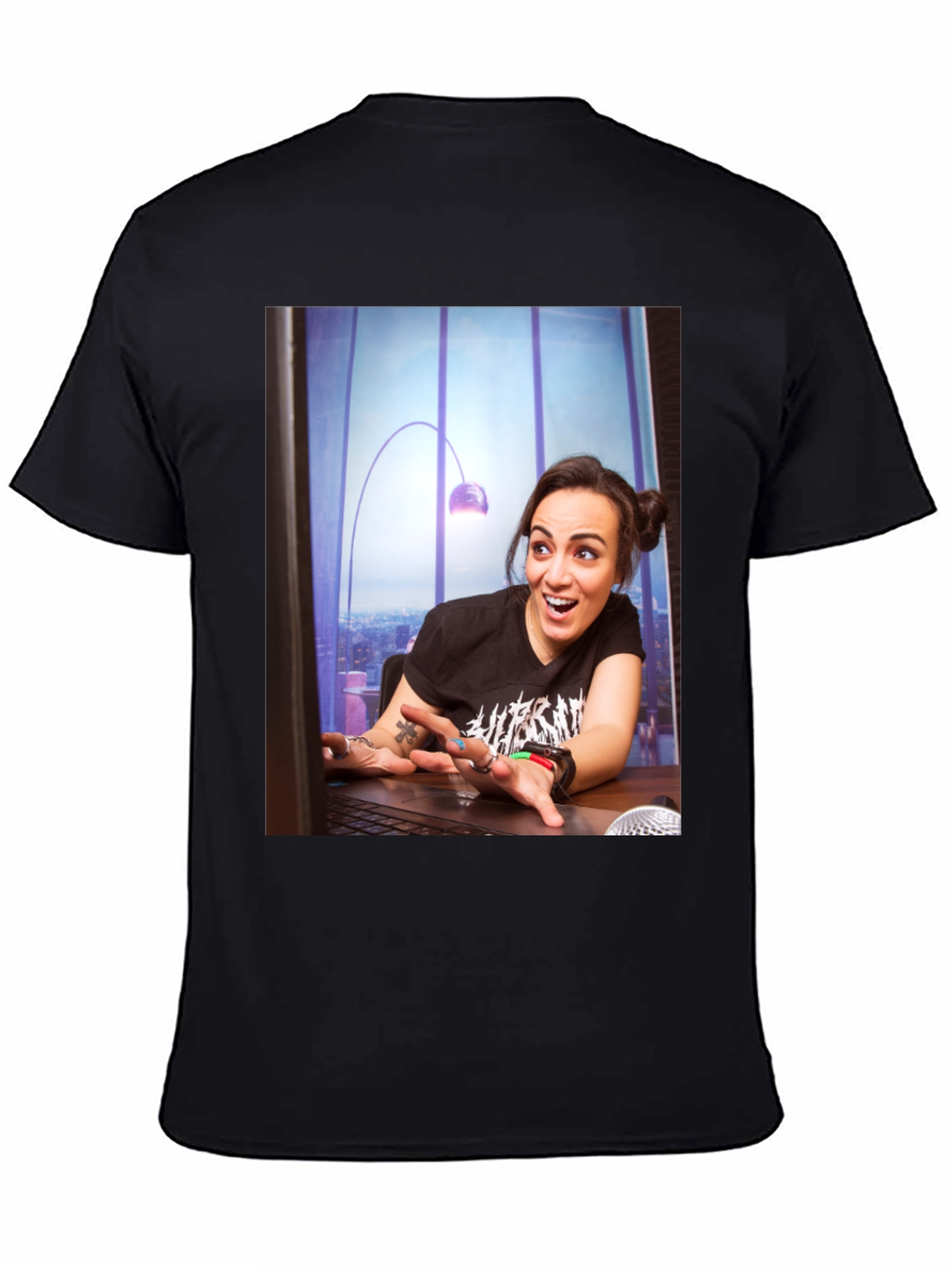 Statement Tee with Edgy Graphic Print