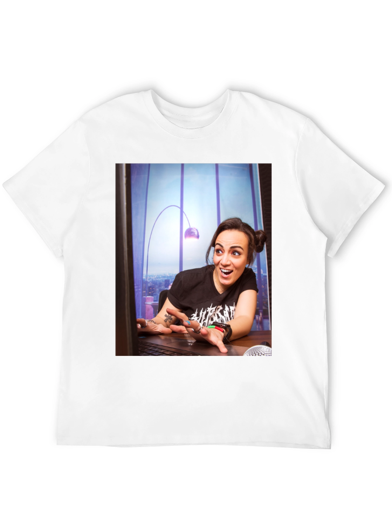Statement Tee with Edgy Graphic Print