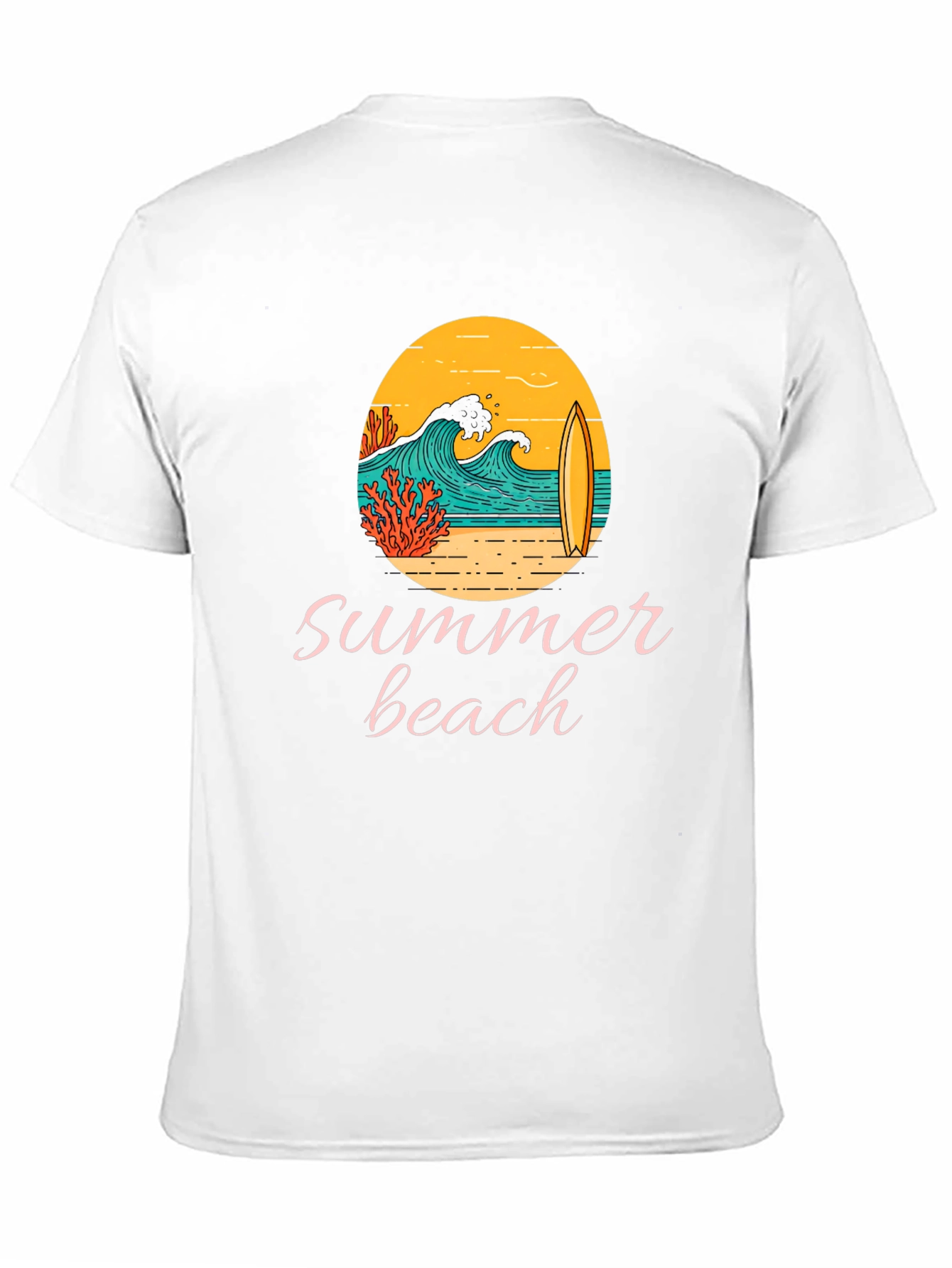 Summer Beach Graphic Tee - Black