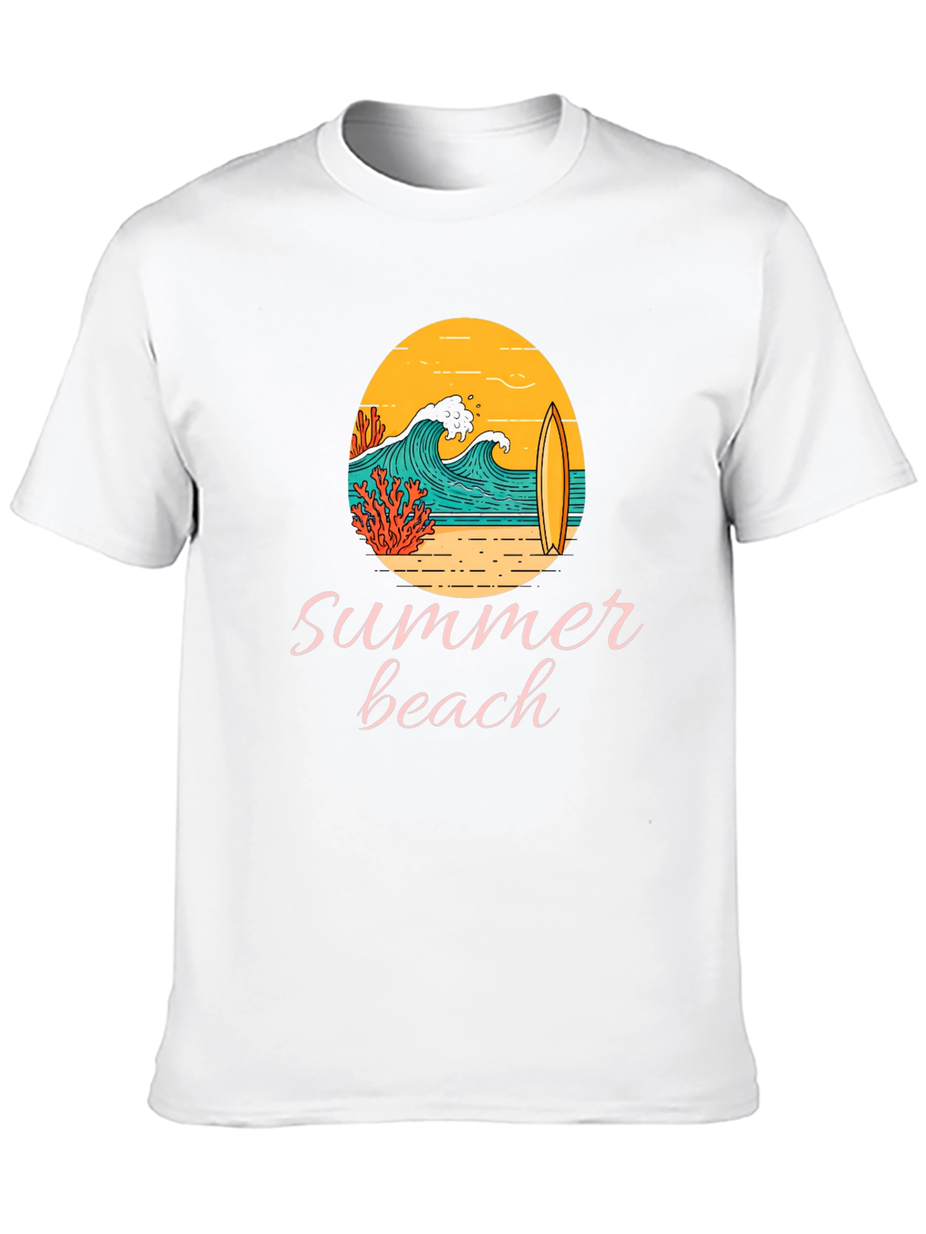 Summer Beach Graphic Tee - Black