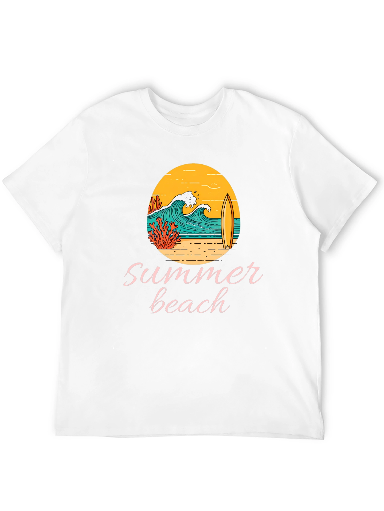 Summer Beach Graphic Tee - Black