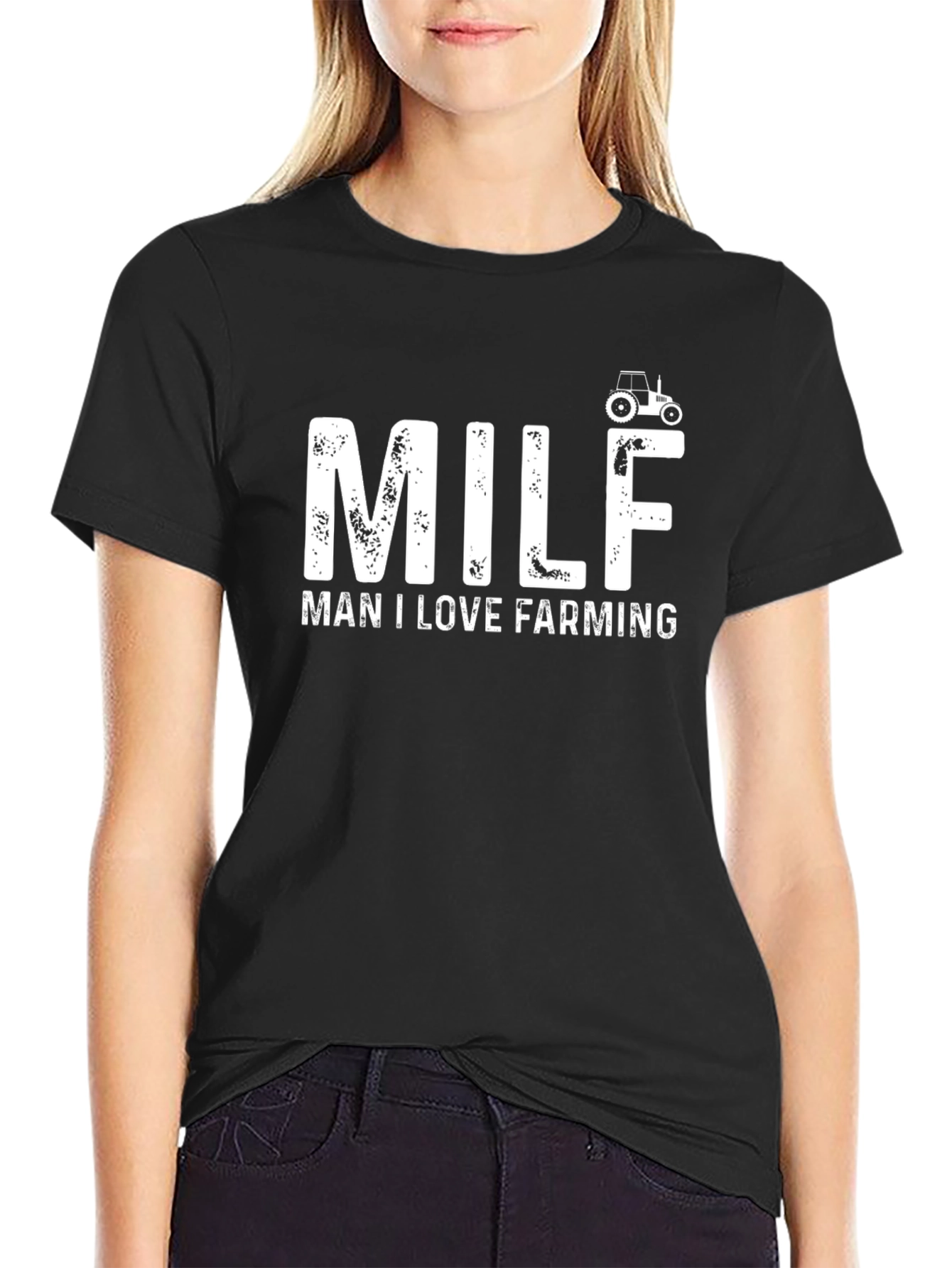 Man I Love Farming Black Graphic T-Shirt