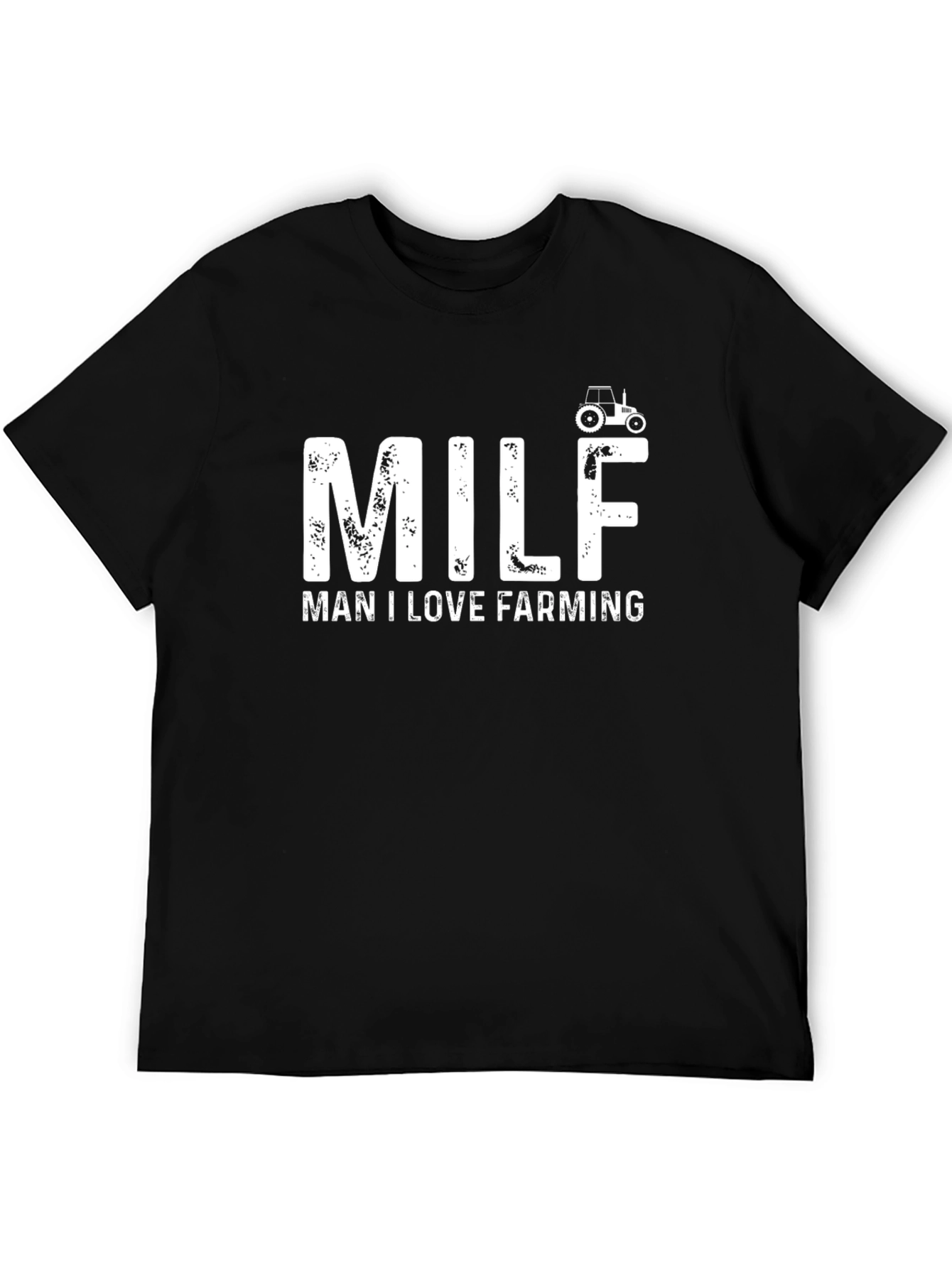 Man I Love Farming Black Graphic T-Shirt