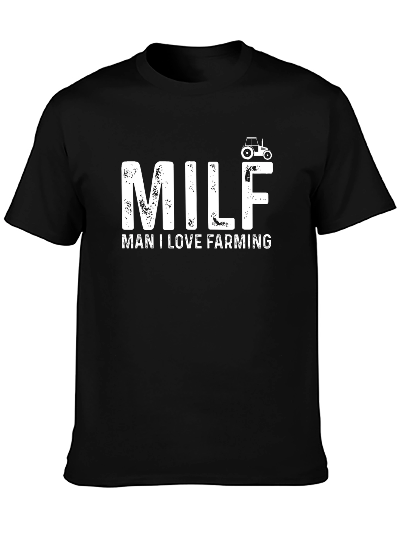 Man I Love Farming Black Graphic T-Shirt