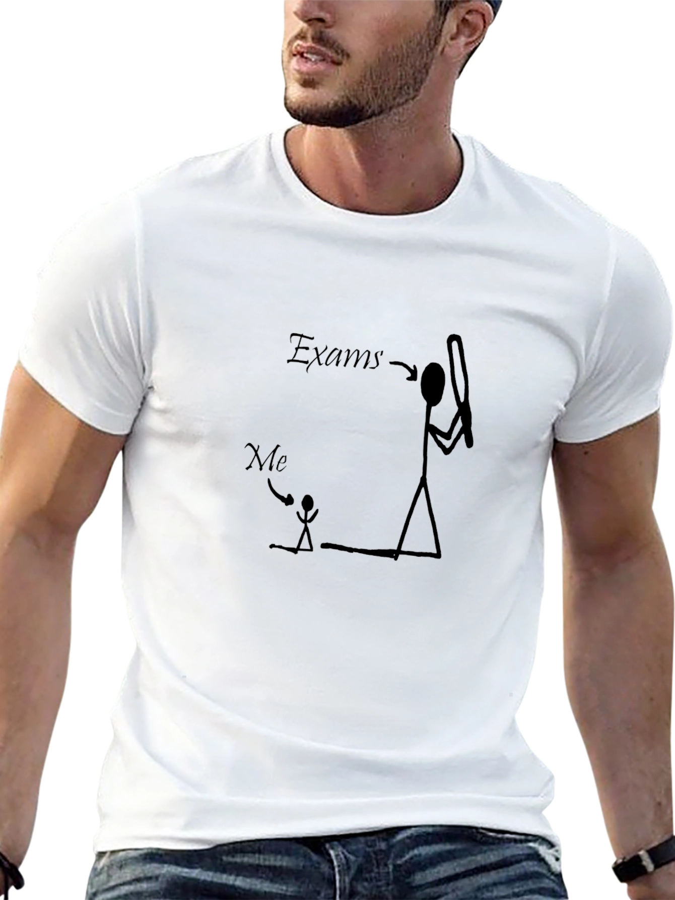 Exams vs Me Black Graphic Tee